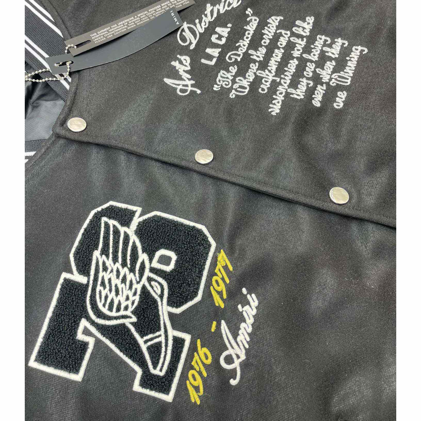 Amiri Embroidered Eagle Applique Varsity Jacket - DopestKickz