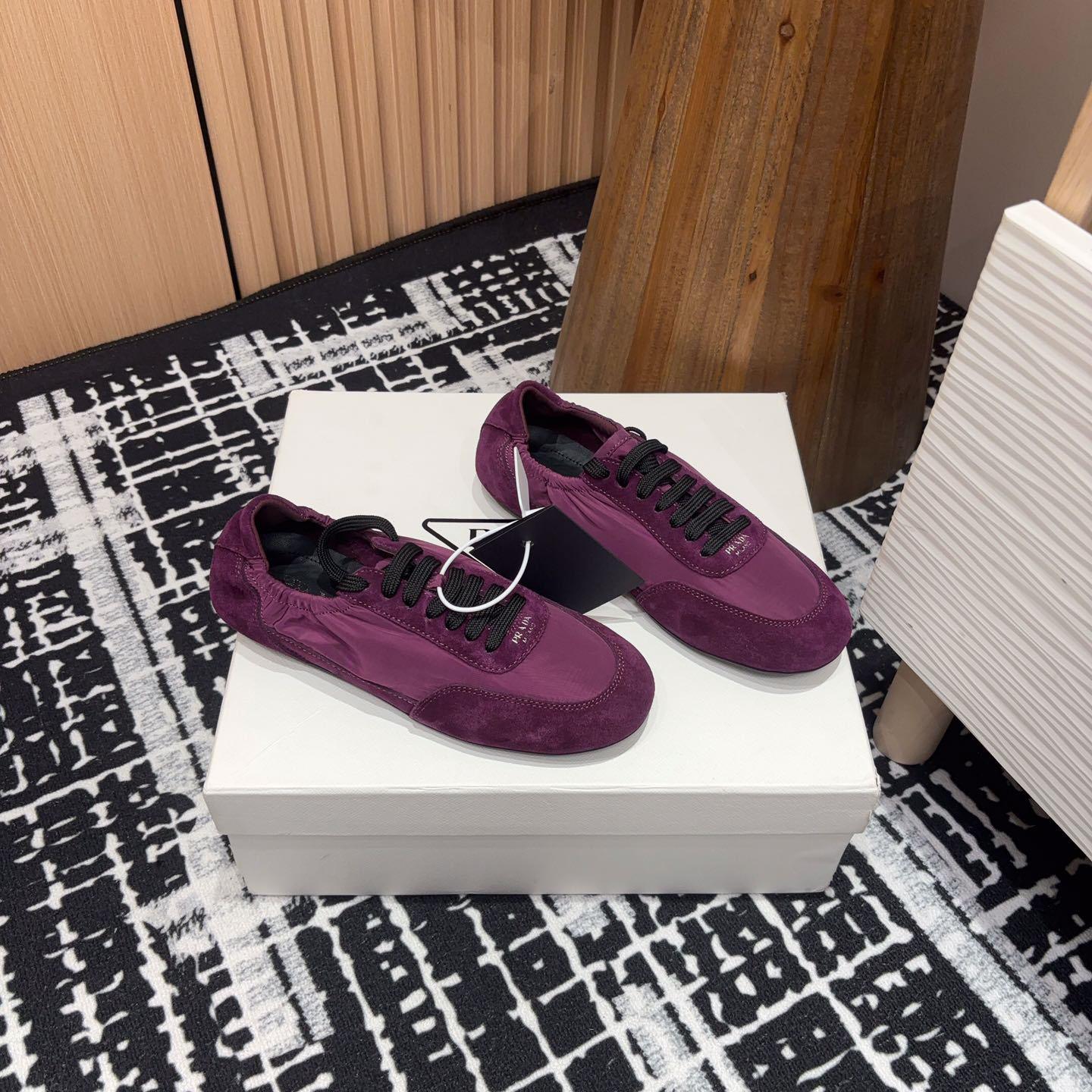 Prada Collapse Re-Nylon And Suede Sneakers - DopestKickz