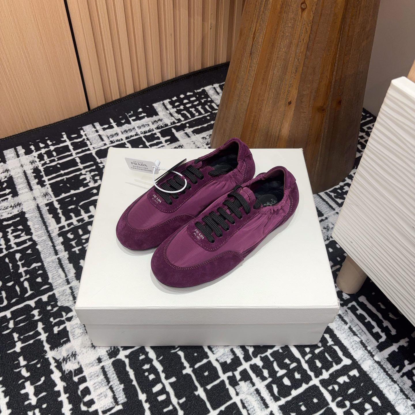 Prada Collapse Re-Nylon And Suede Sneakers - DopestKickz