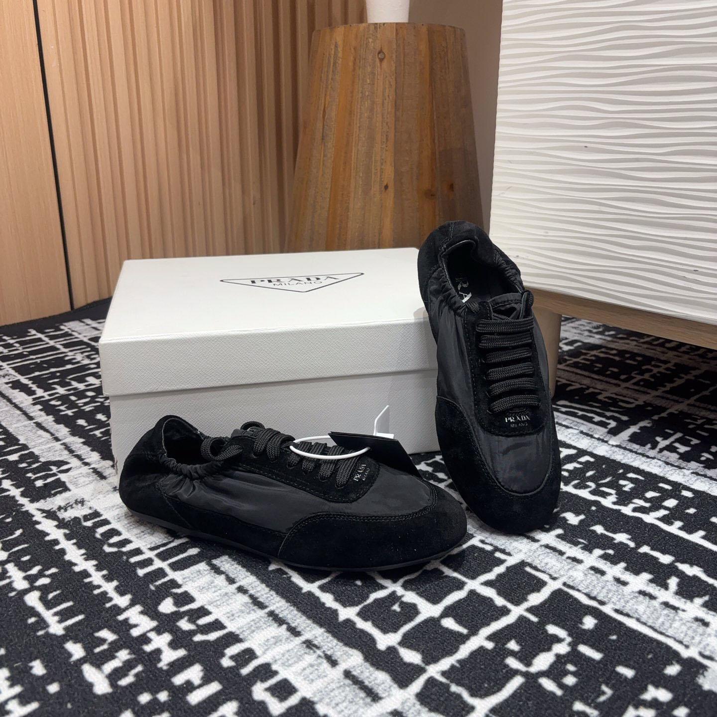Prada Collapse Re-Nylon And Suede Sneakers - DopestKickz
