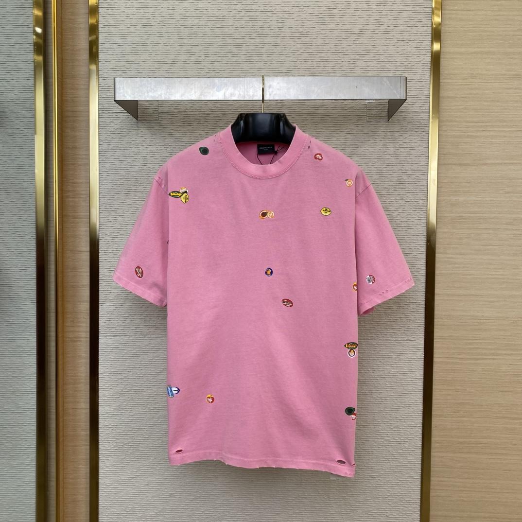 Balenciaga Fruity T-Shirt Medium Fit In Faded Dirty - DopestKickz