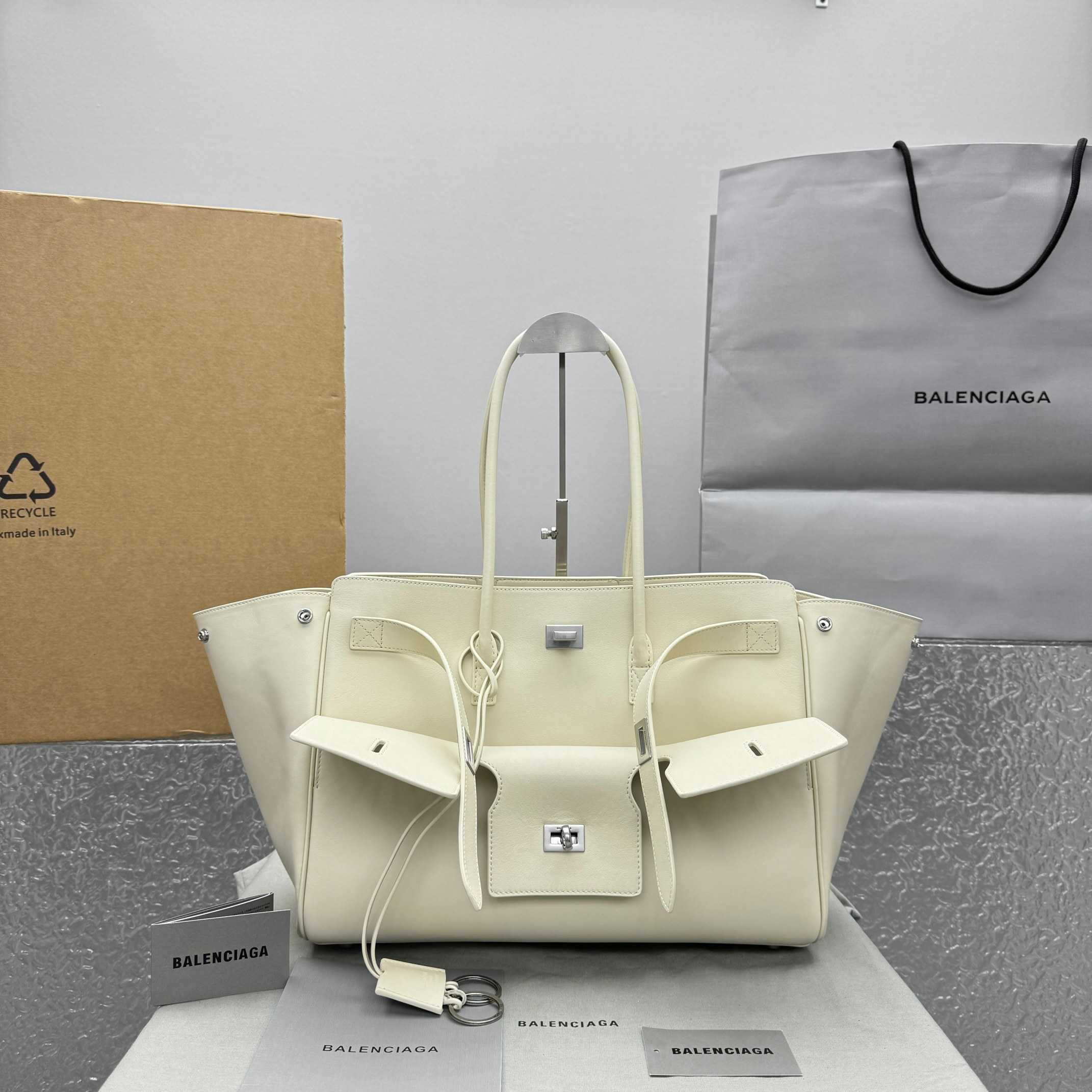 Balenciaga Bel Air Medium Carry All Bag In Soya - DopestKickz