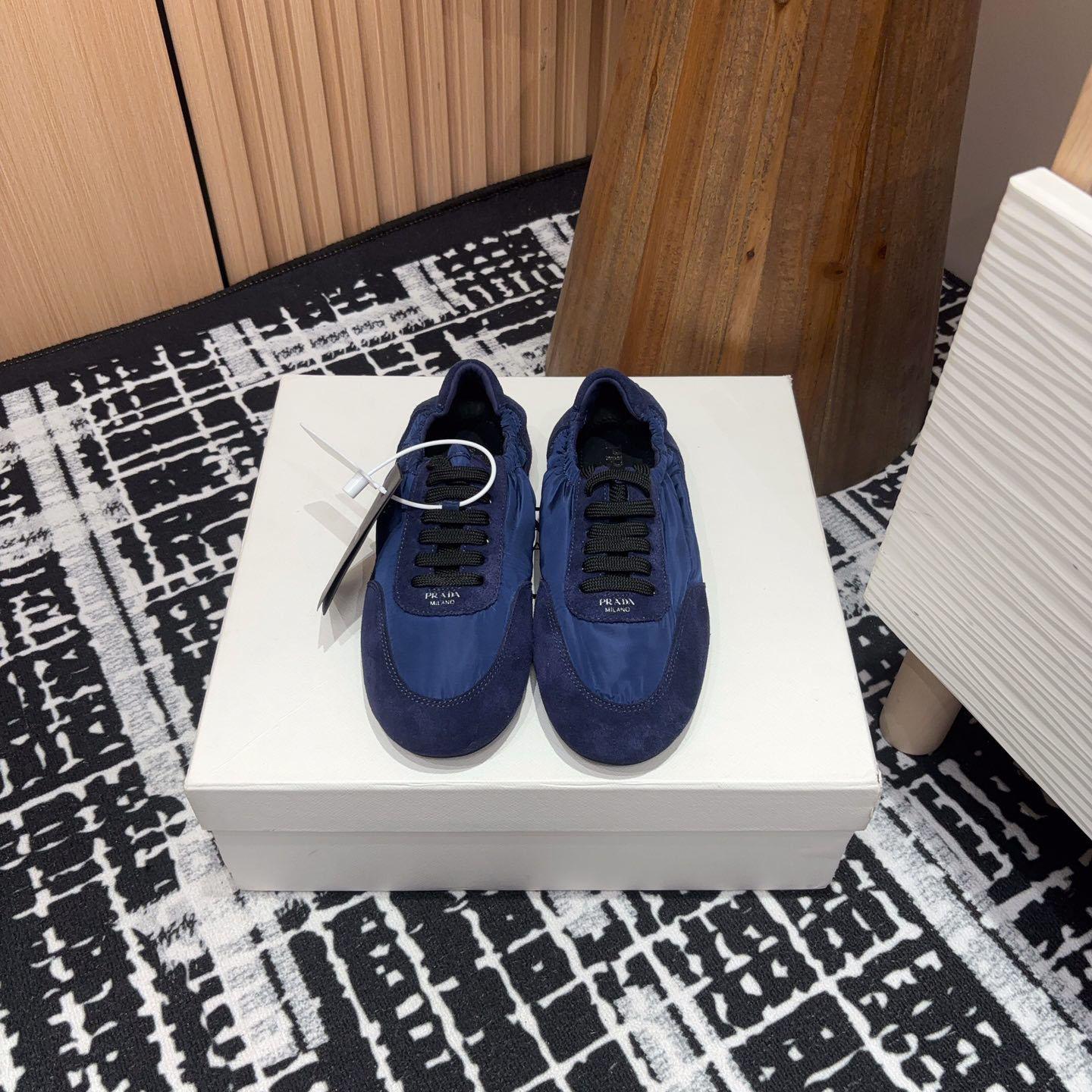 Prada Collapse Re-Nylon And Suede Sneakers - DopestKickz