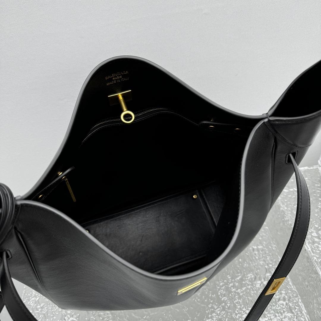 Balenciaga Bel Air Large Hobo Bag In Black  - DopestKickz