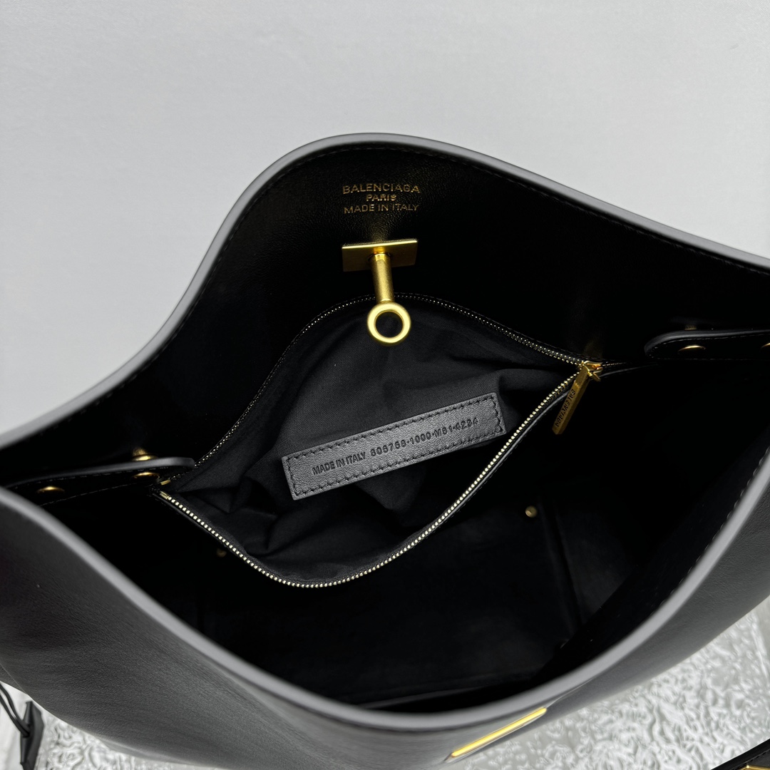 Balenciaga Bel Air Large Hobo Bag In Black  - DopestKickz