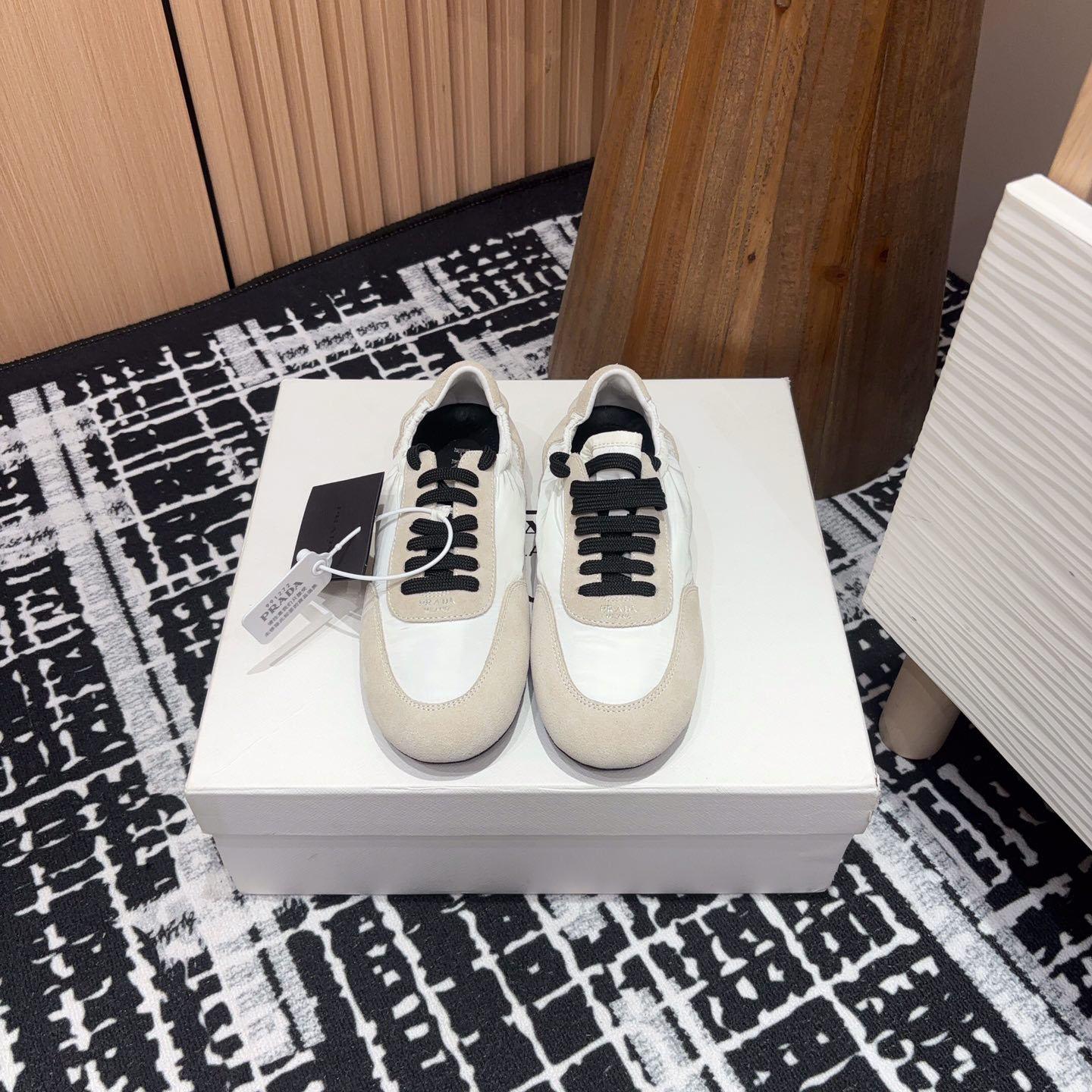 Prada Collapse Re-Nylon And Suede Sneakers - DopestKickz