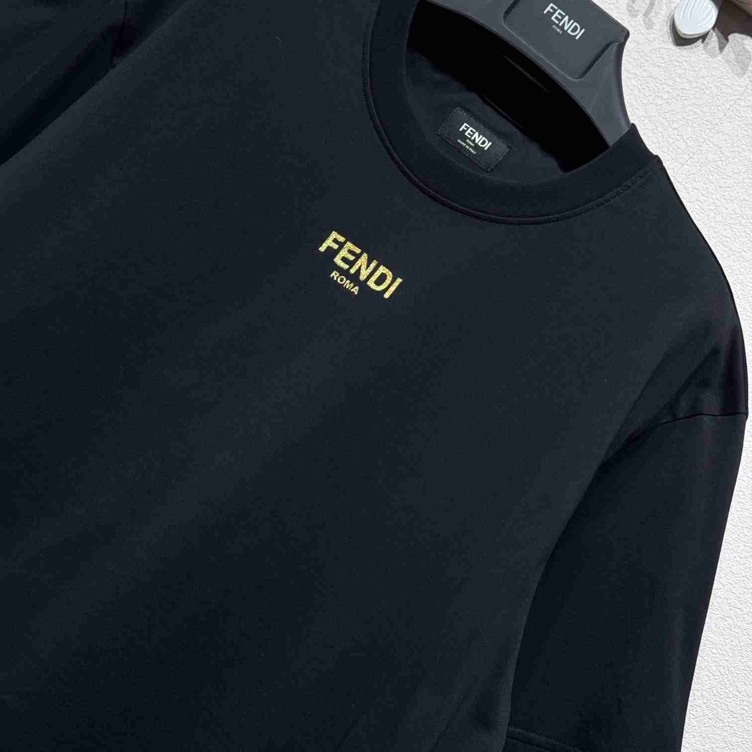 Fendi Black Cotton T-shirt - DopestKickz