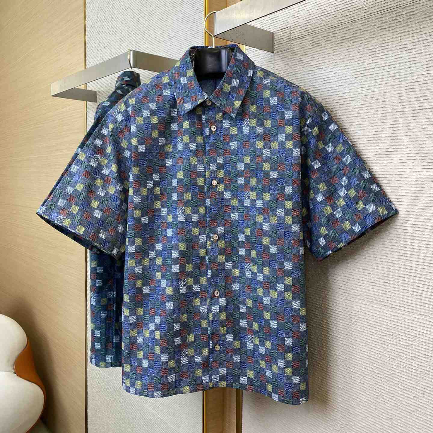 Louis Vuitton Damier Chambray Short-Sleeved Shirt  1AHCII - DopestKickz