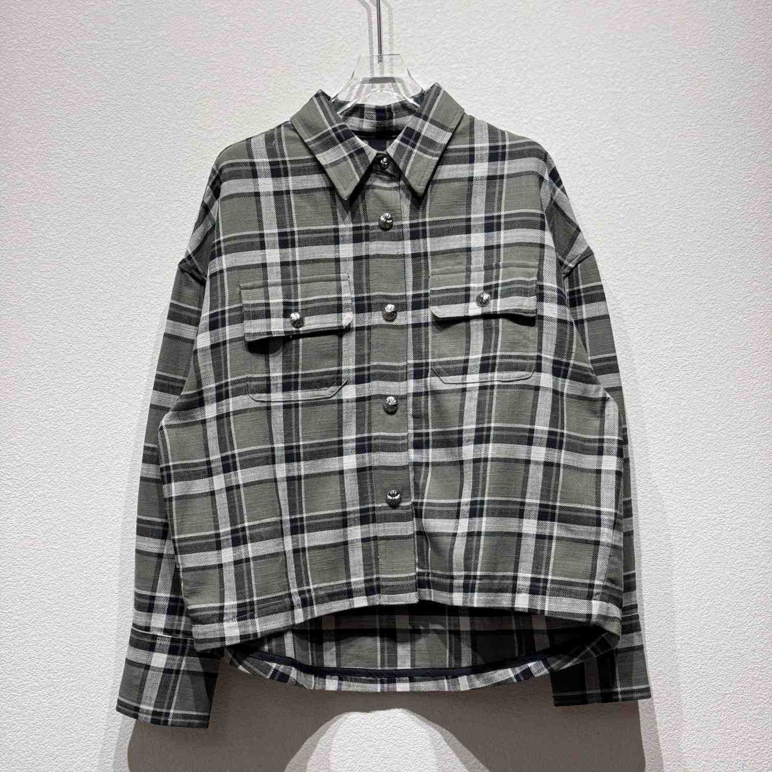 Chrome Hearts Sleeve Print Flannel Shirt - DopestKickz