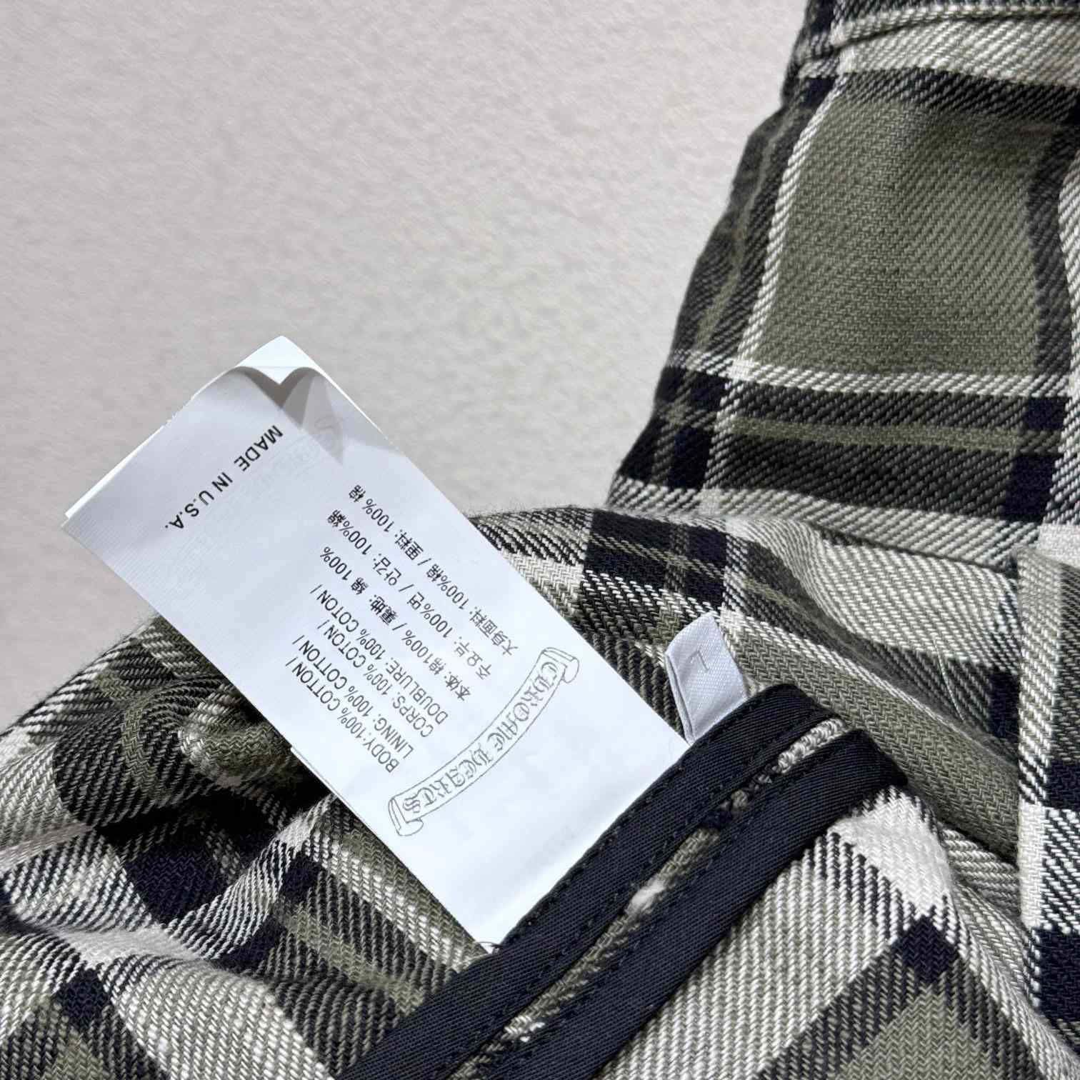 Chrome Hearts Sleeve Print Flannel Shirt - DopestKickz