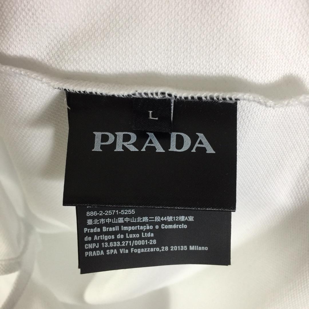 Prada Logo Cotton Polo Shirt - DopestKickz