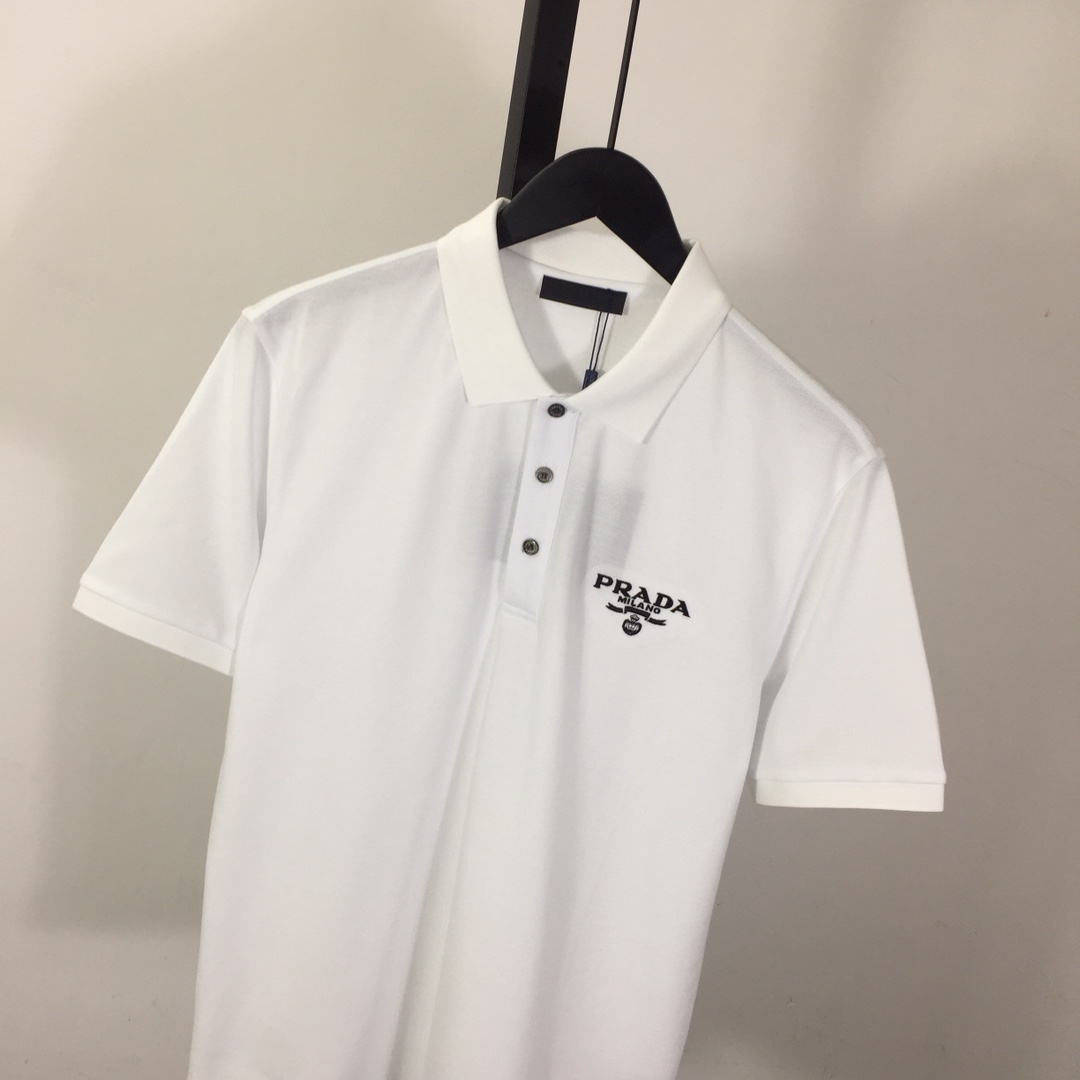 Prada Logo Cotton Polo Shirt - DopestKickz