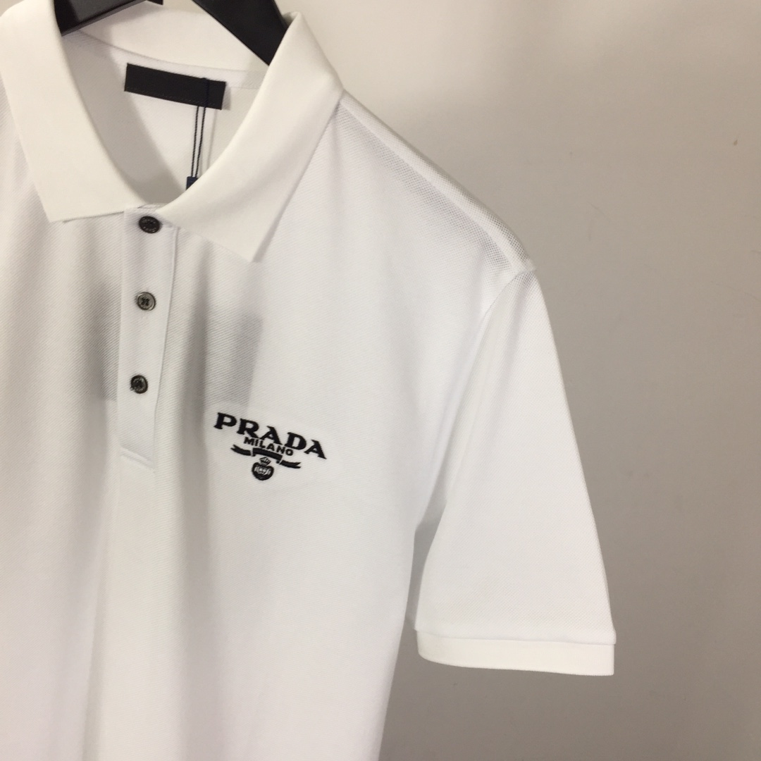 Prada Logo Cotton Polo Shirt - DopestKickz