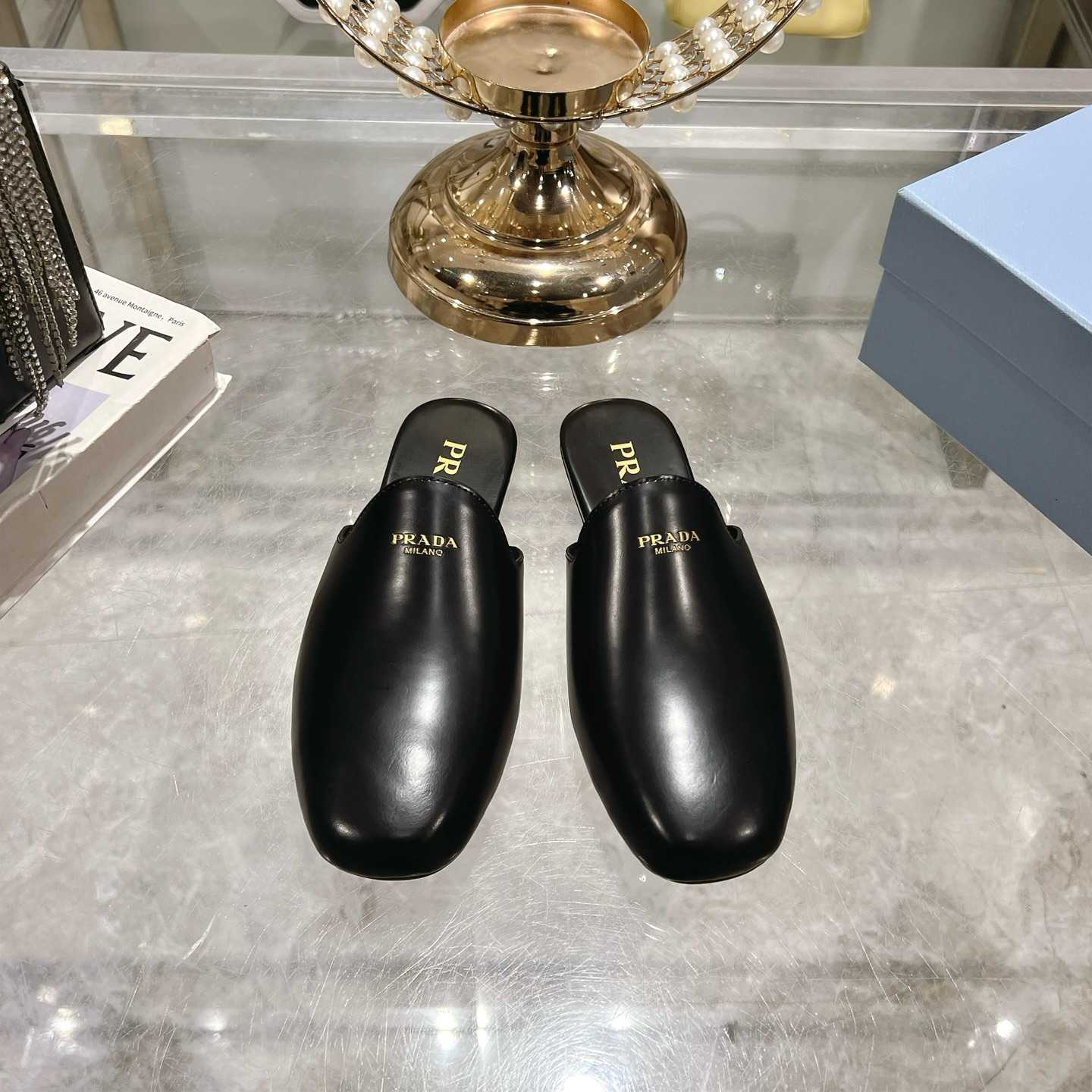 Prada Brushed Leather Slippers - DopestKickz