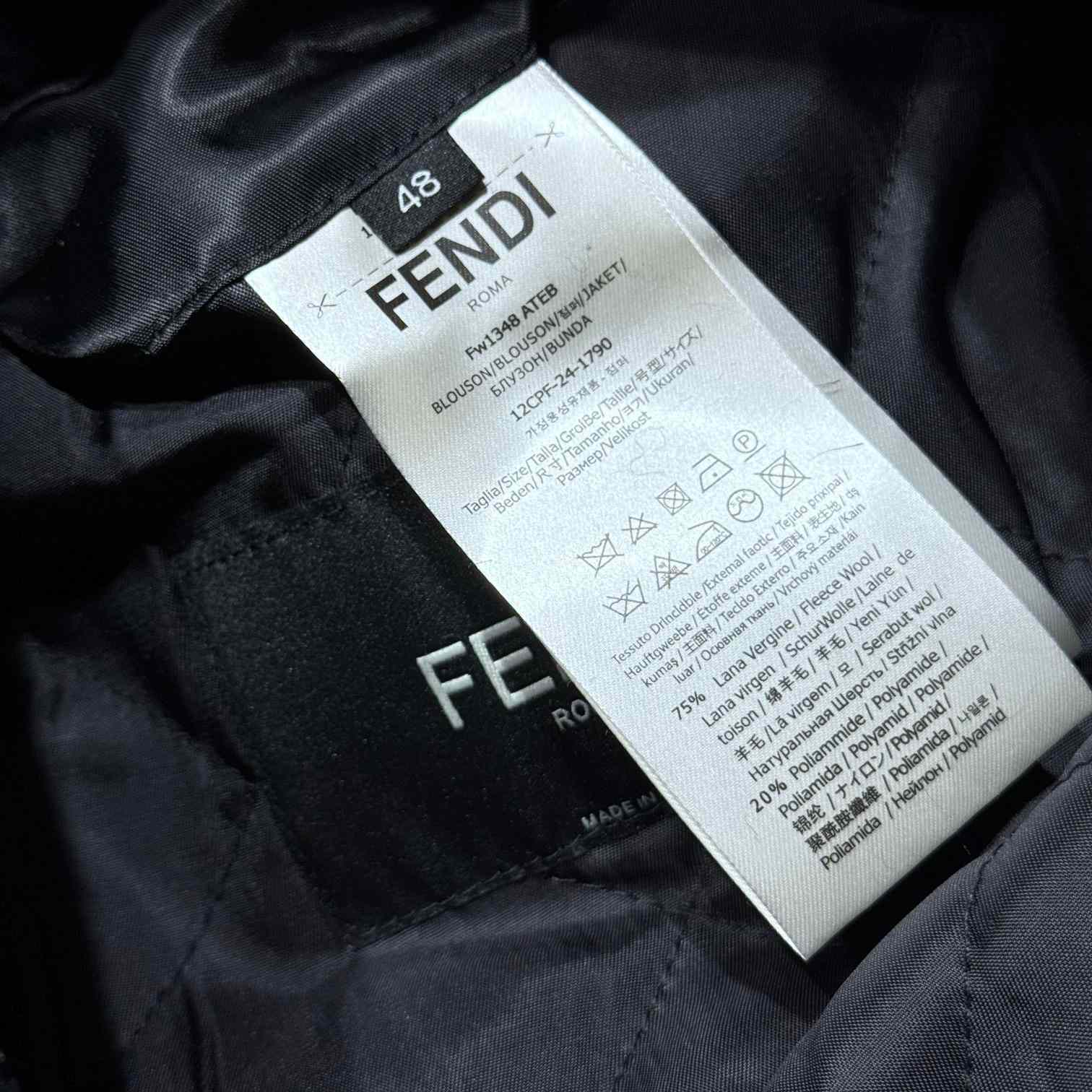 Fendi Black Wool Bomber Jacket - DopestKickz