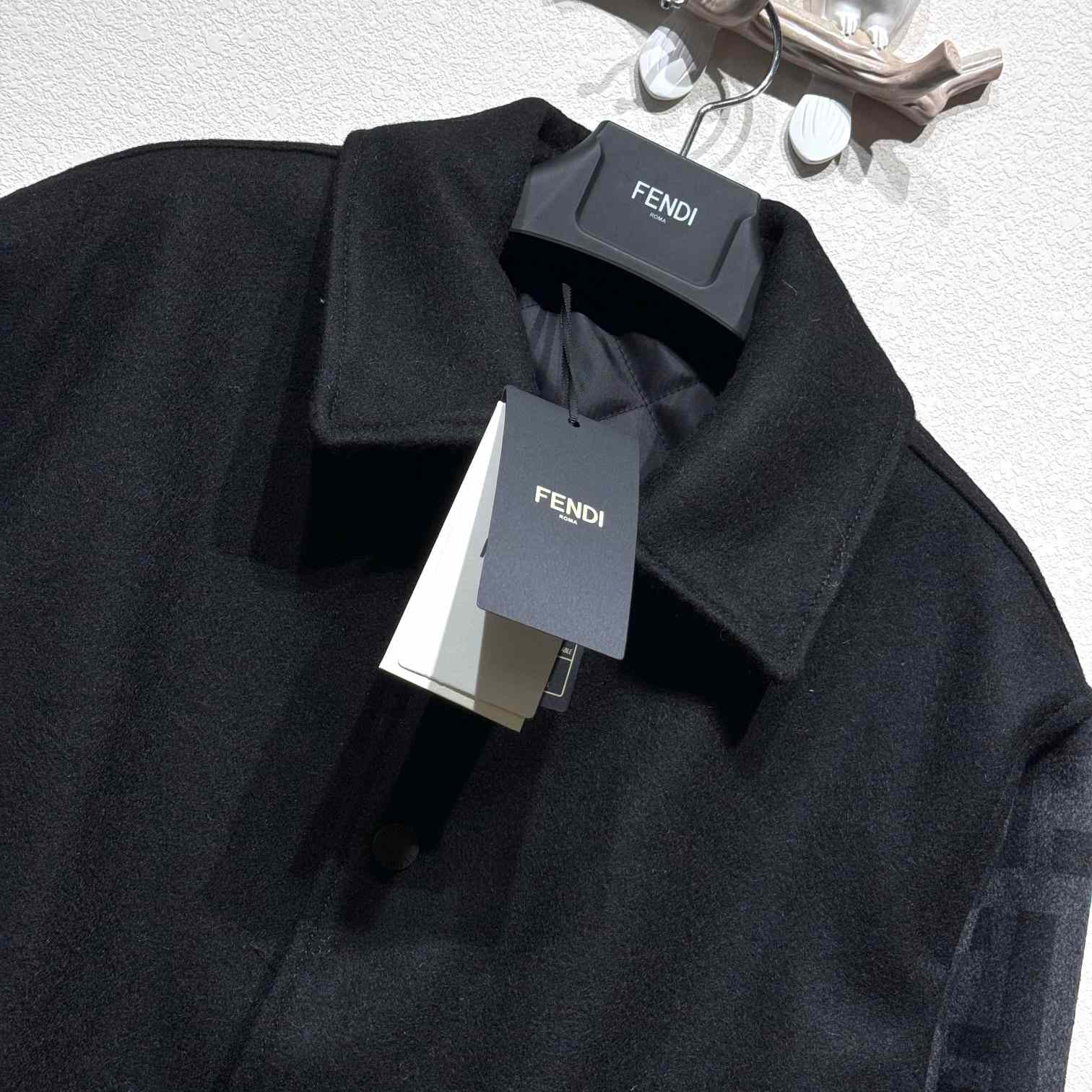 Fendi Black Wool Bomber Jacket - DopestKickz