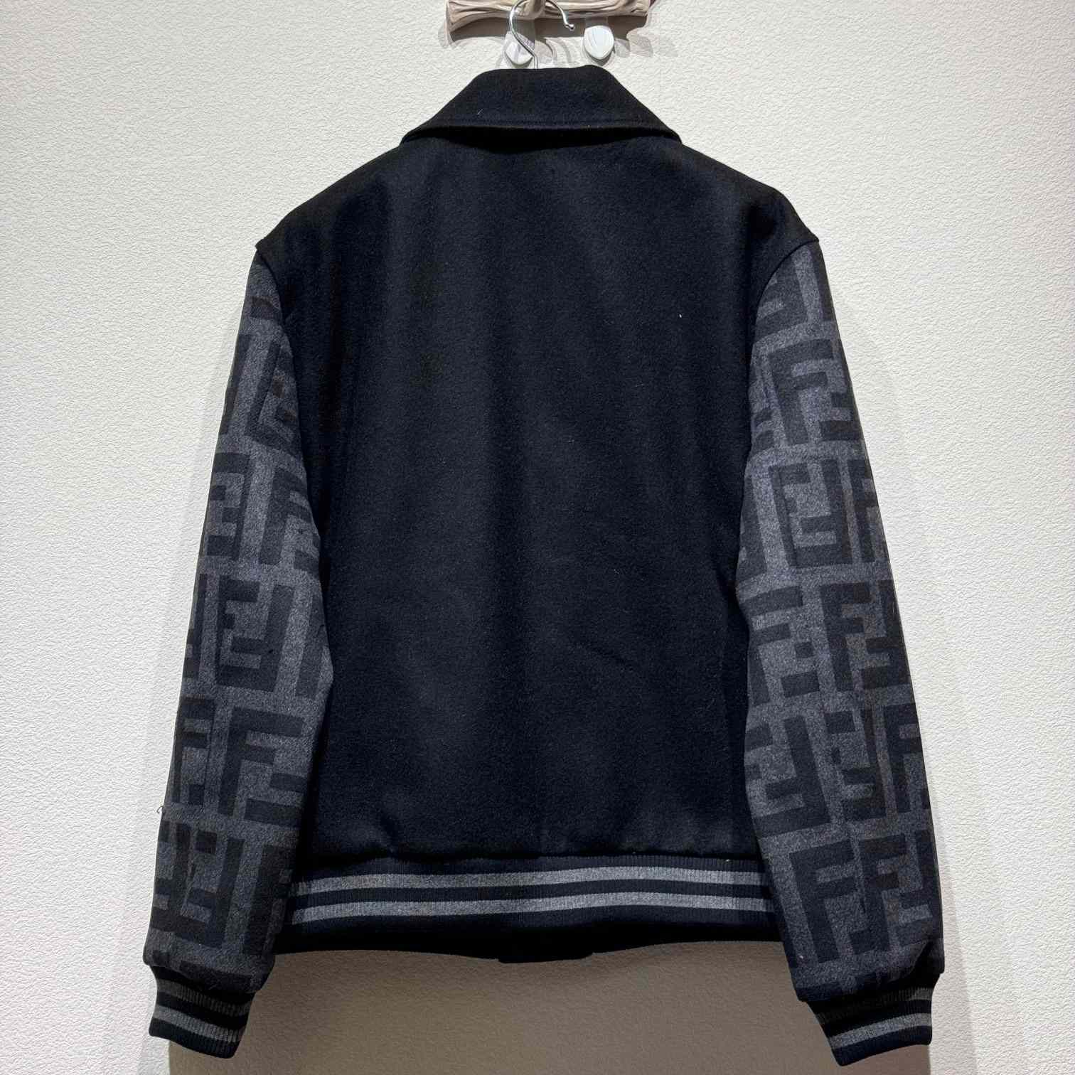 Fendi Black Wool Bomber Jacket - DopestKickz