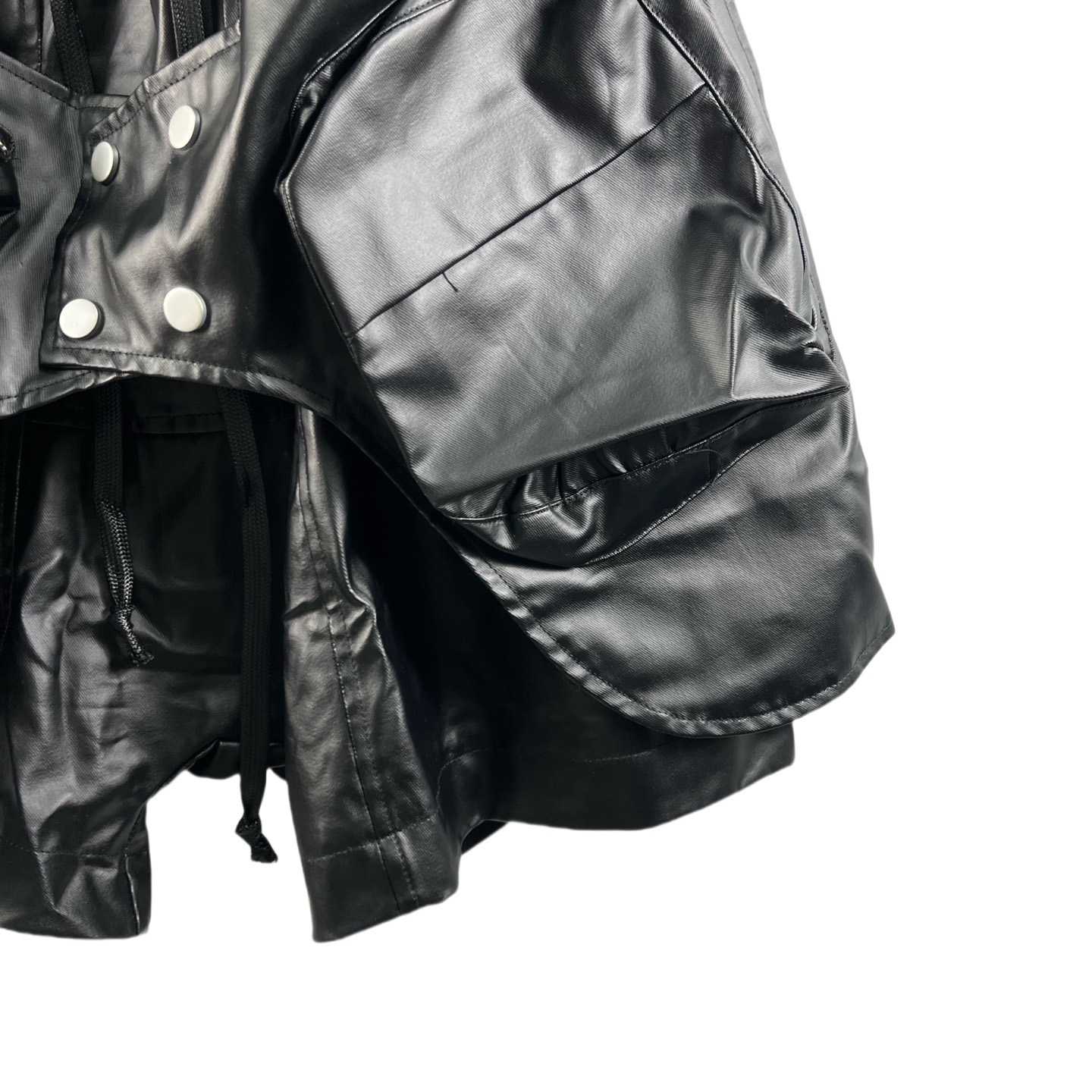 Vujade Brushed Wax Black Coating Corts Cargo Shorts - DopestKickz