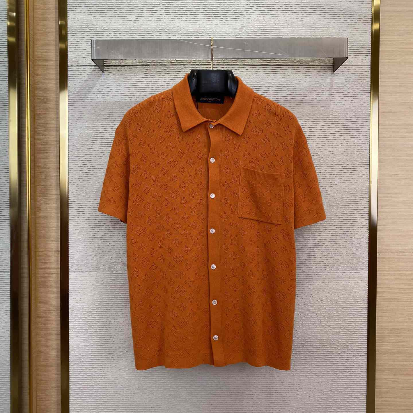 Louis Vuitton Monogram Pointelle Short-Sleeved Cotton Shirt   1AFQSY - DopestKickz