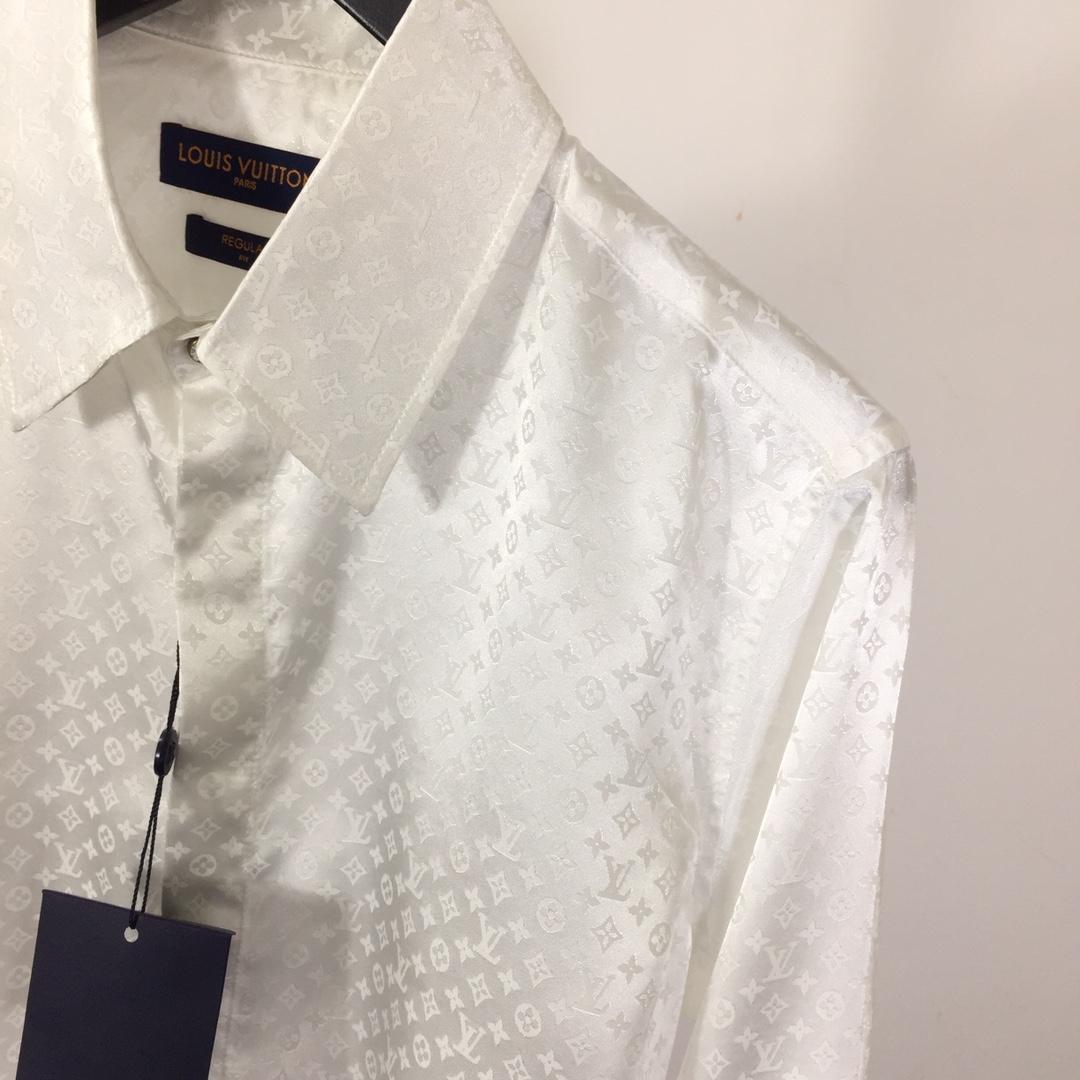 Louis Vuitton Monogram Long-Sleeved Silk Shirt   1AFJUE - DopestKickz