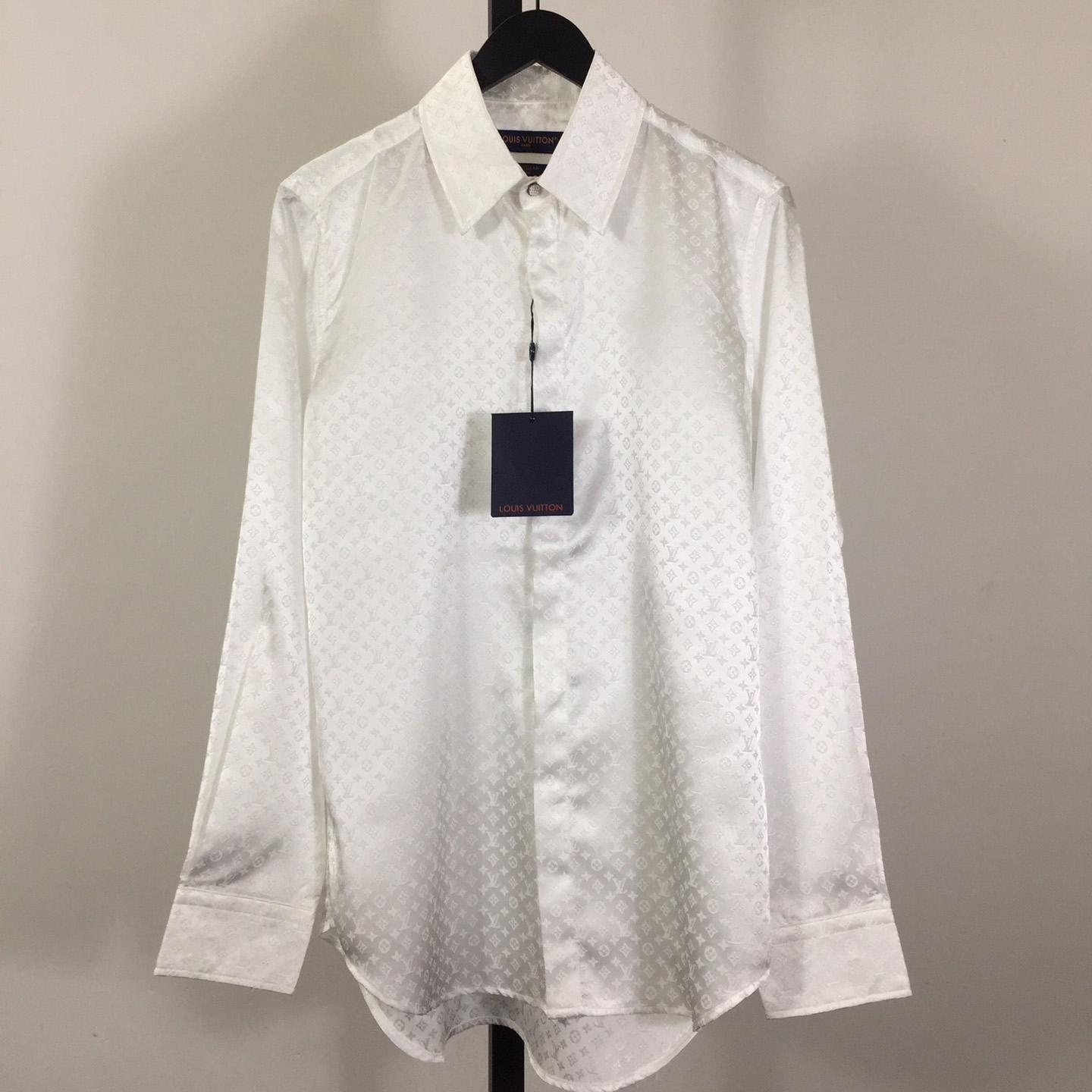 Louis Vuitton Monogram Long-Sleeved Silk Shirt   1AFJUE - DopestKickz