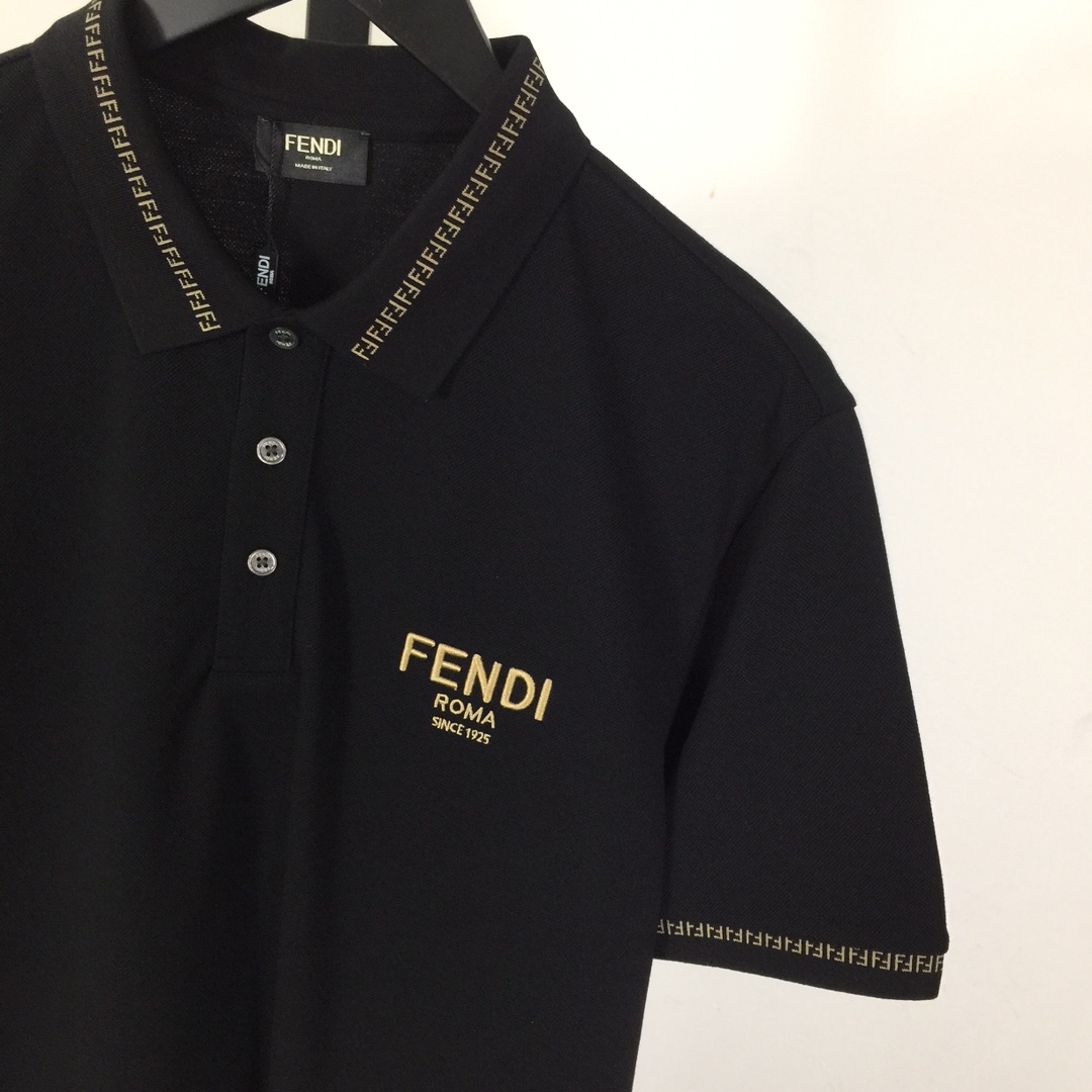 Fendi Logo Cotton Polo Shirt - DopestKickz