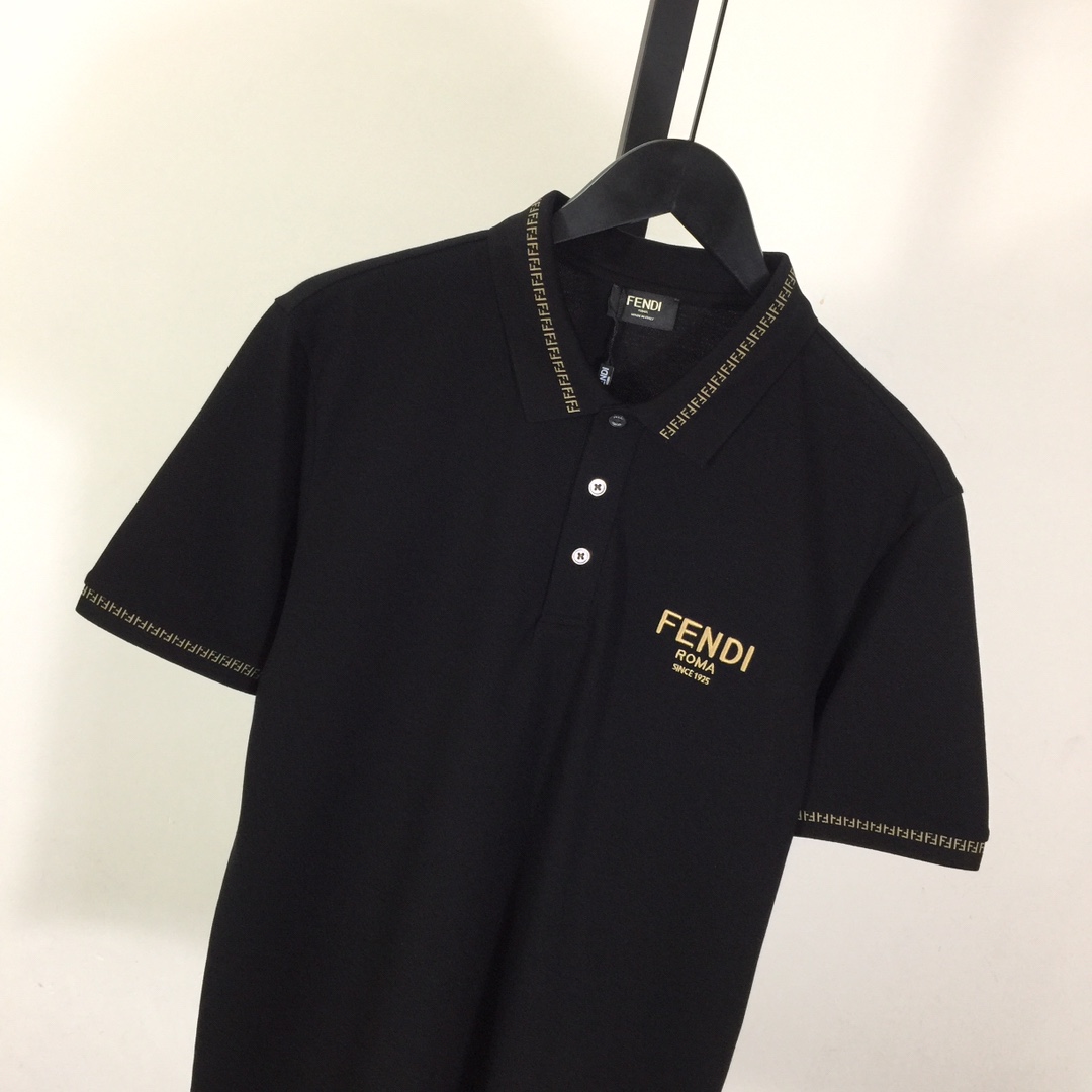 Fendi Logo Cotton Polo Shirt - DopestKickz