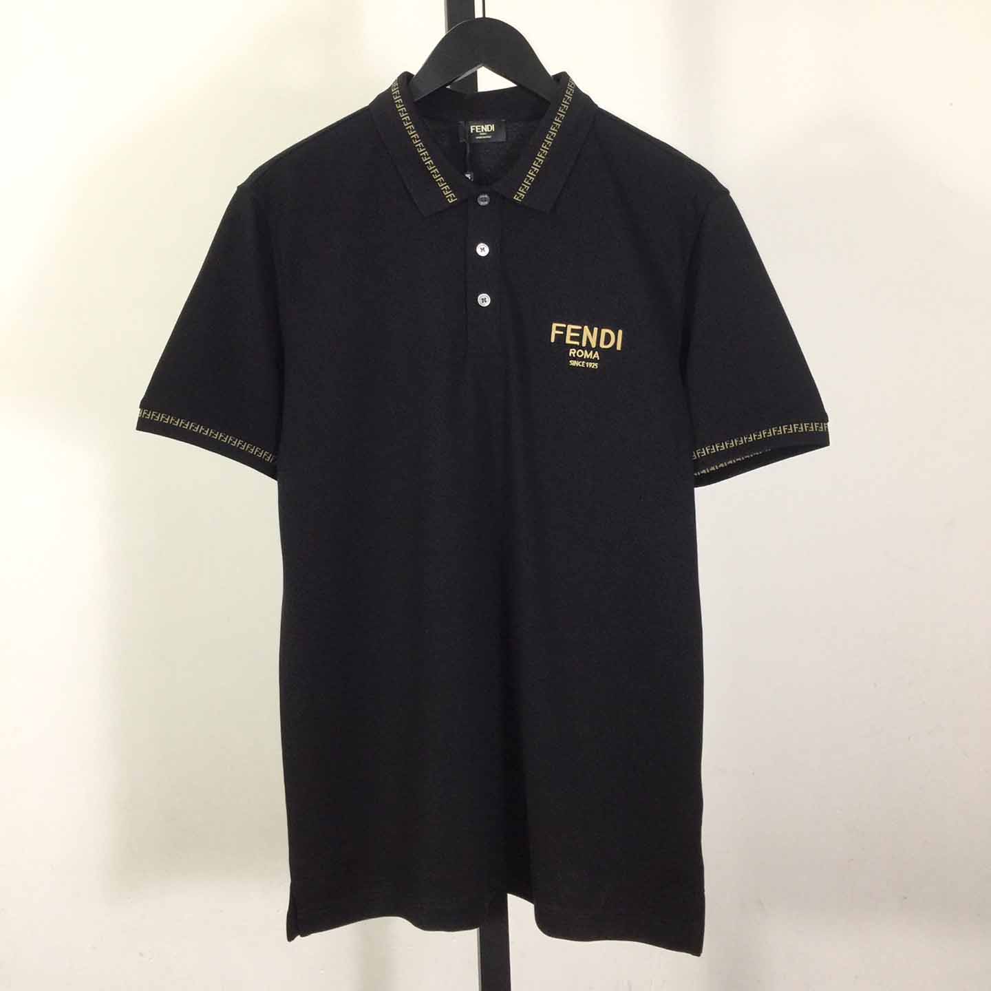 Fendi Logo Cotton Polo Shirt - DopestKickz