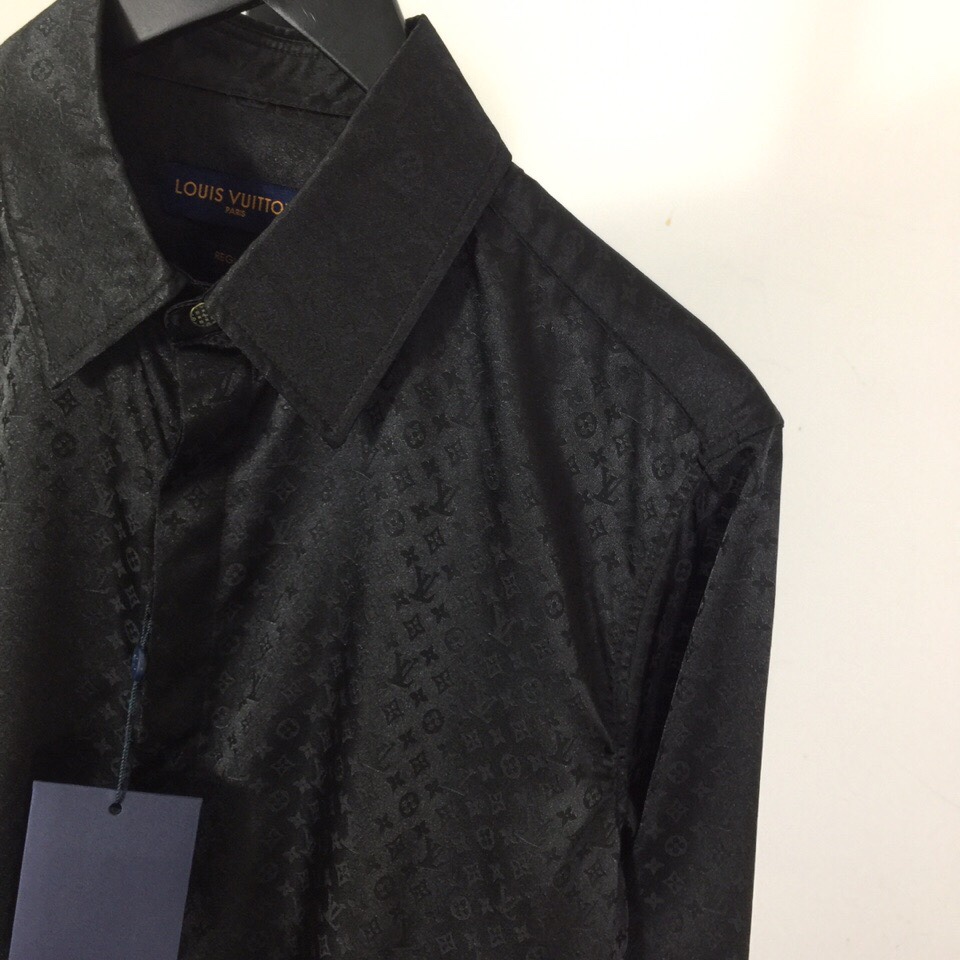Louis Vuitton Monogram Long-Sleeved Silk Shirt   1AFWGJ - DopestKickz