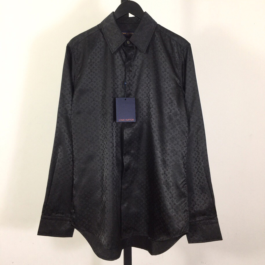 Louis Vuitton Monogram Long-Sleeved Silk Shirt   1AFWGJ - DopestKickz