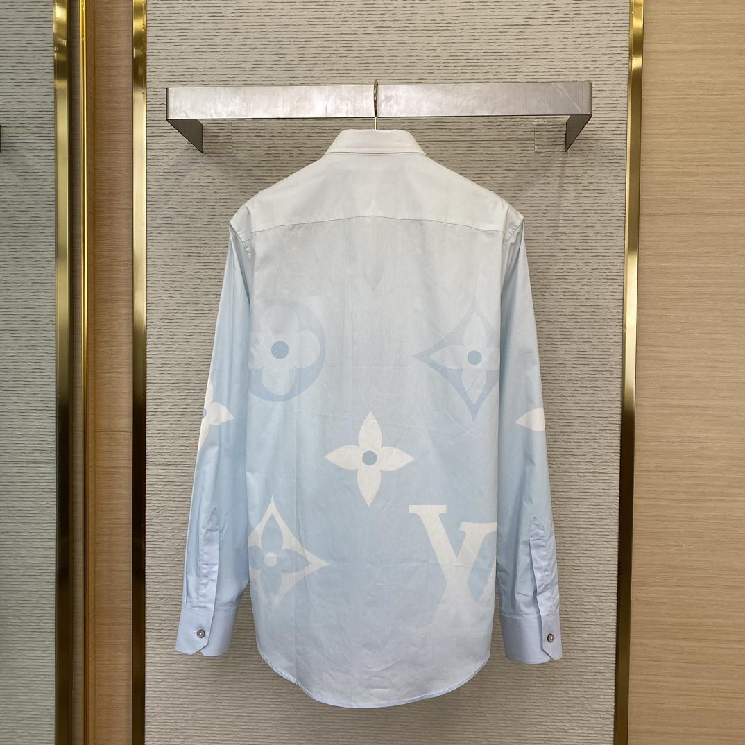 Louis Vuitton Monogram Printed Long-Sleeved Cotton Poplin Shirt  1AFXVW - DopestKickz