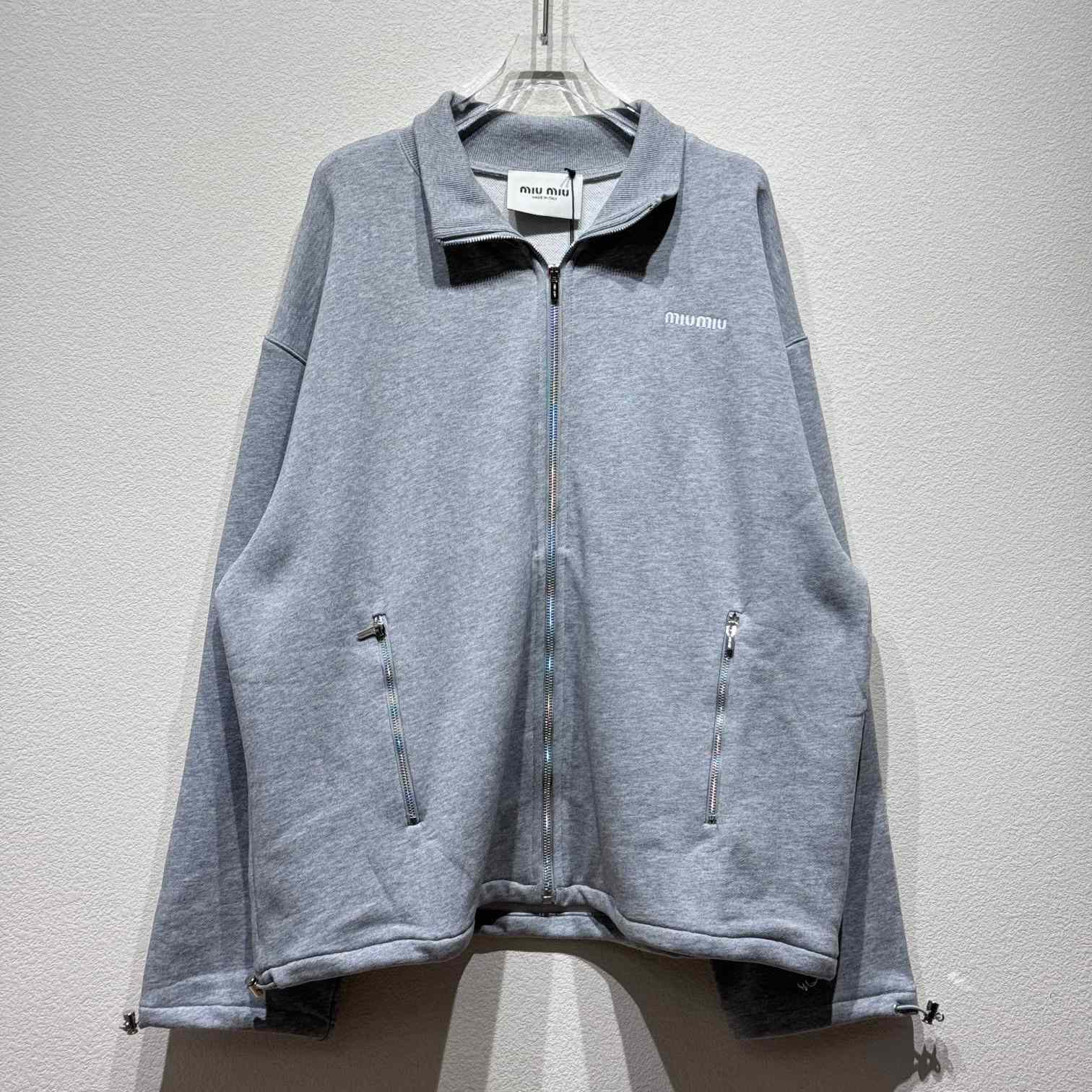 Miu Miu Cotton Fleece Zipper Sweatshirt - DopestKickz