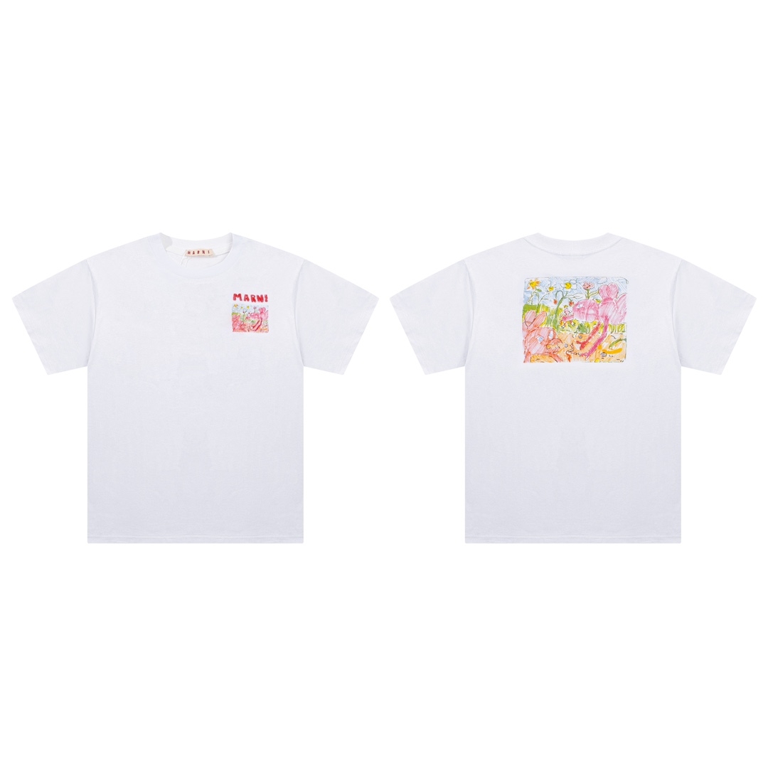 Marni Cotton T-Shirt With Logo - DopestKickz