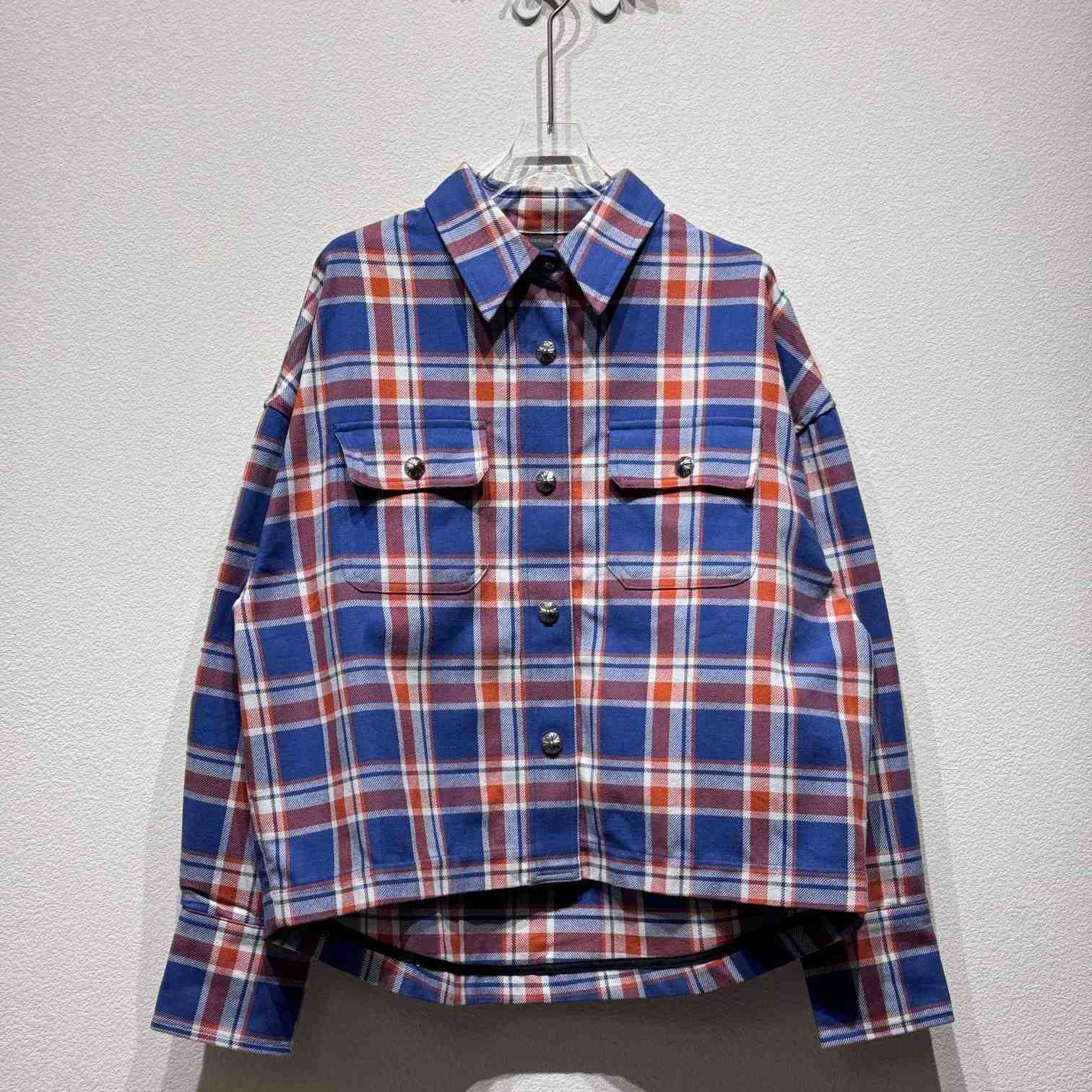 Chrome Hearts Sleeve Print Flannel Shirt - DopestKickz