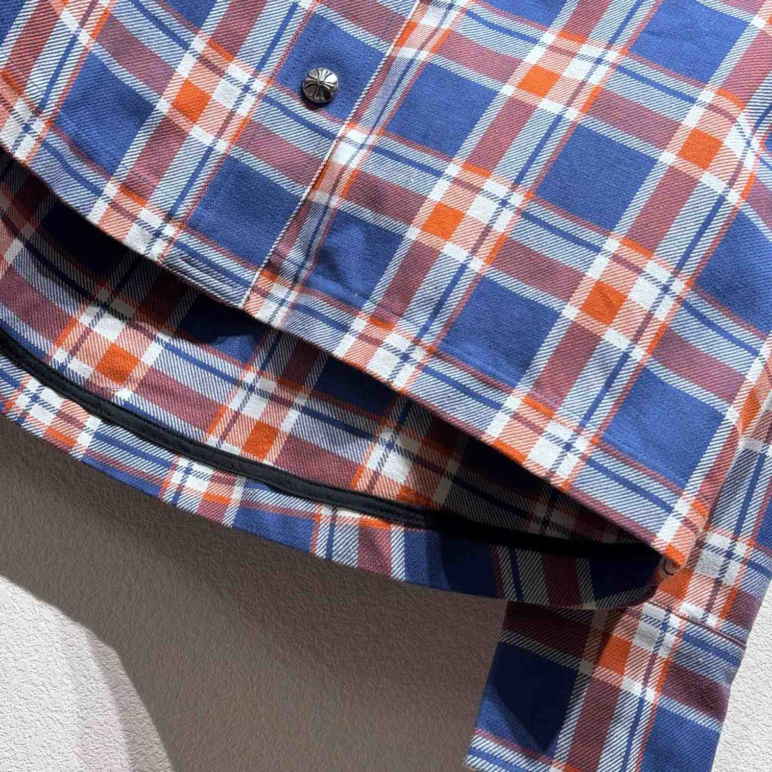 Chrome Hearts Sleeve Print Flannel Shirt - DopestKickz