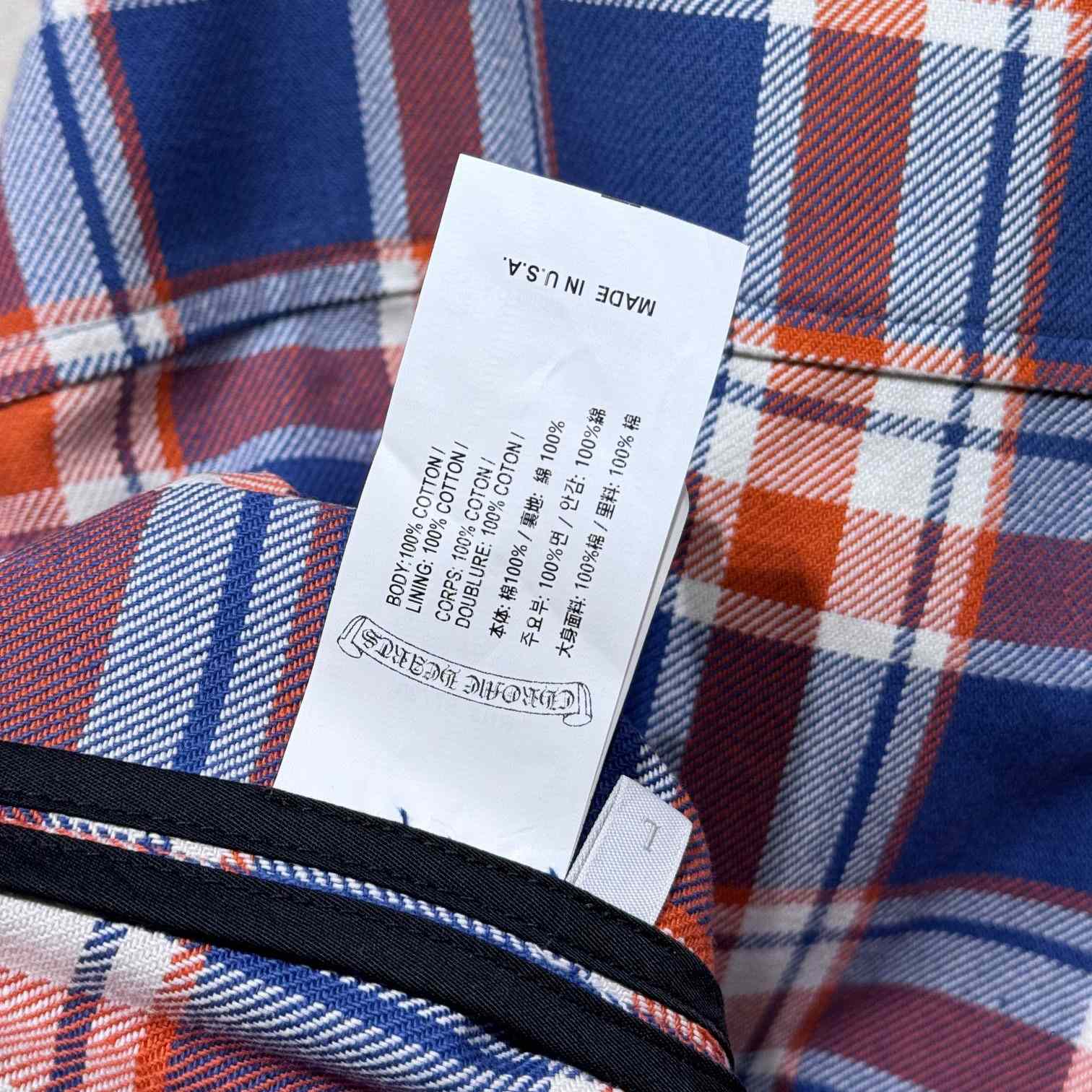 Chrome Hearts Sleeve Print Flannel Shirt - DopestKickz