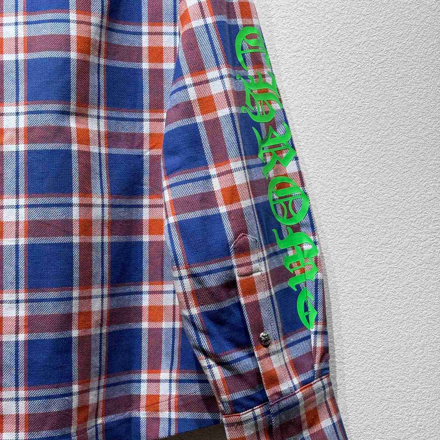 Chrome Hearts Sleeve Print Flannel Shirt - DopestKickz
