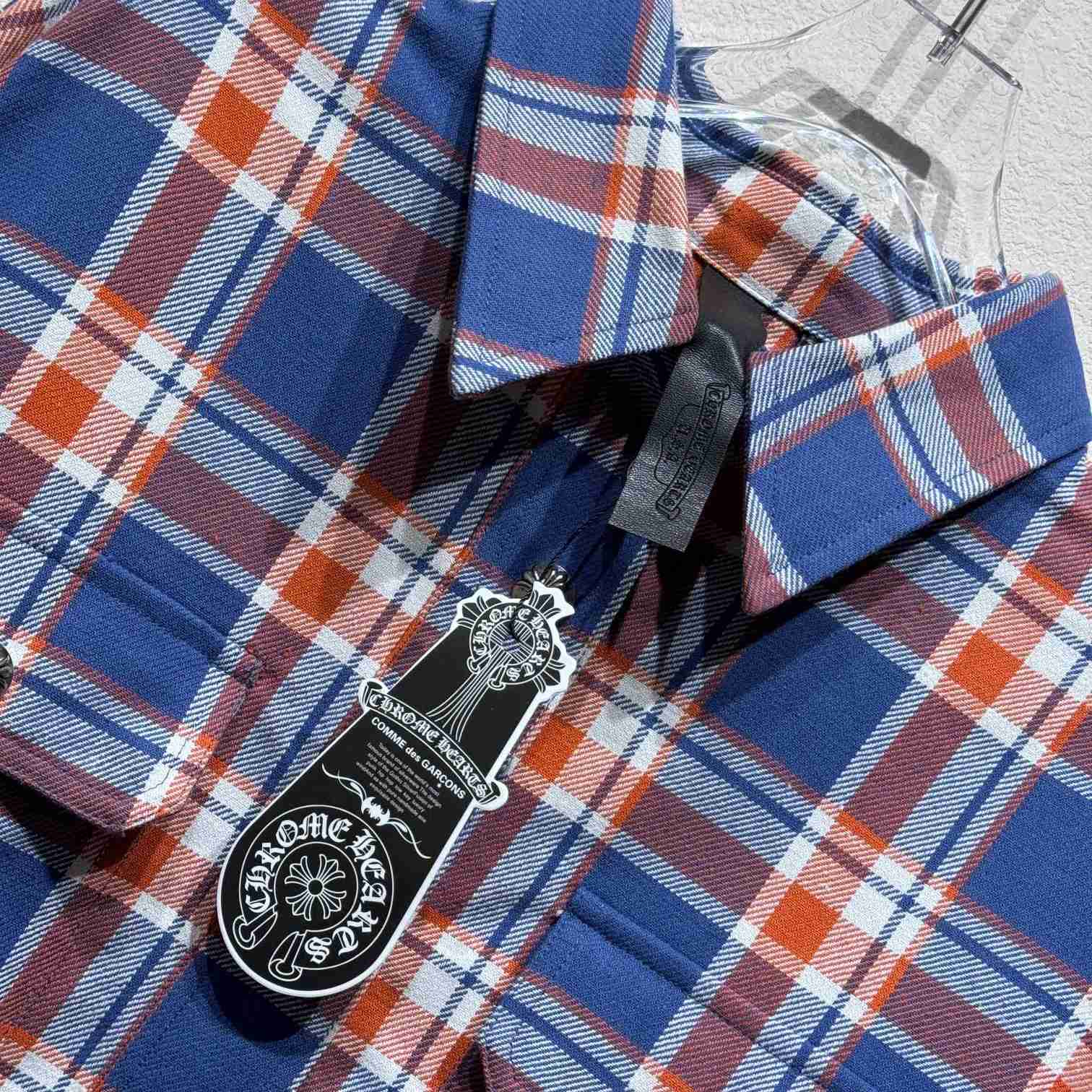 Chrome Hearts Sleeve Print Flannel Shirt - DopestKickz