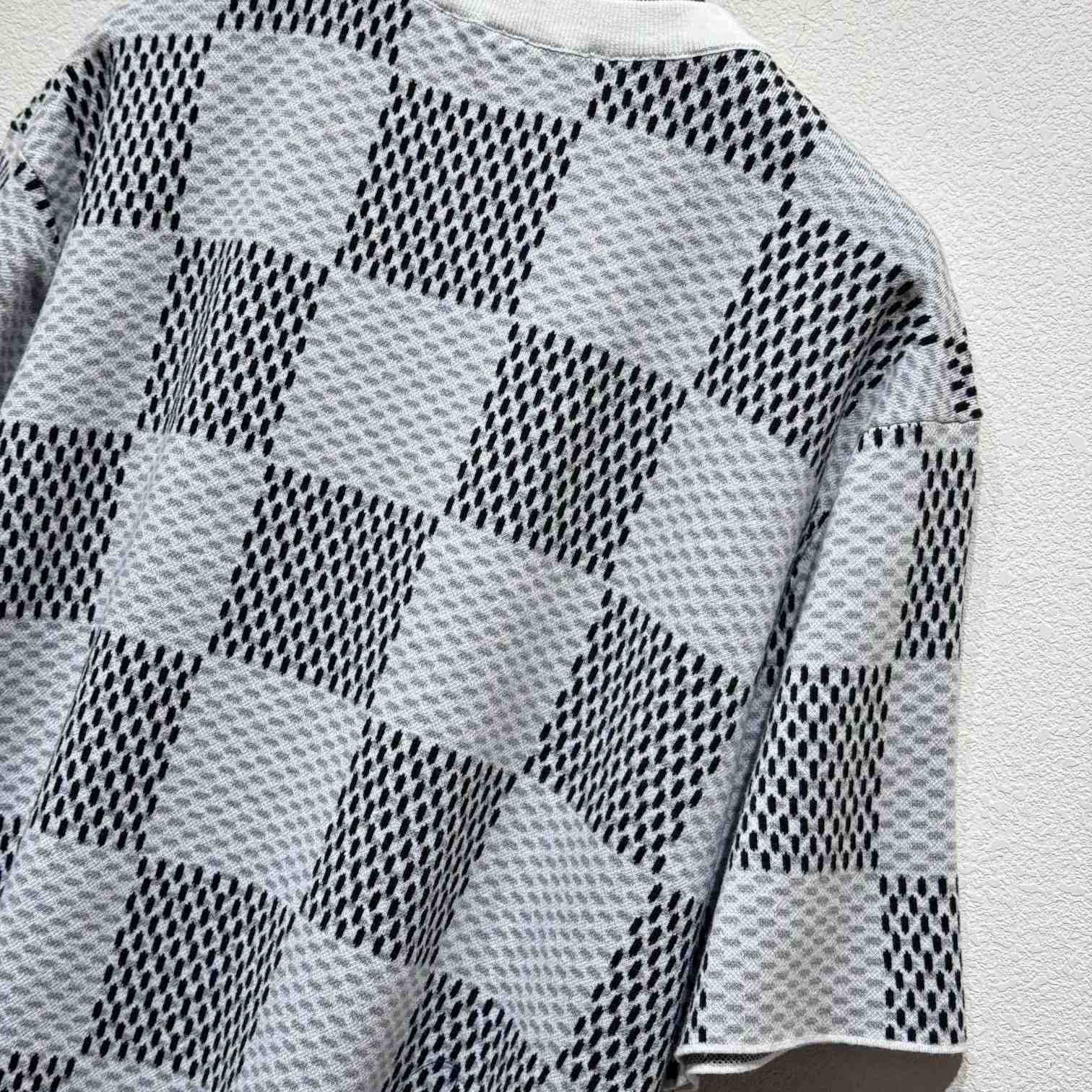 Louis Vuitton Damier Jacquard Short-Sleeved Crewneck   1AHEB7 - DopestKickz