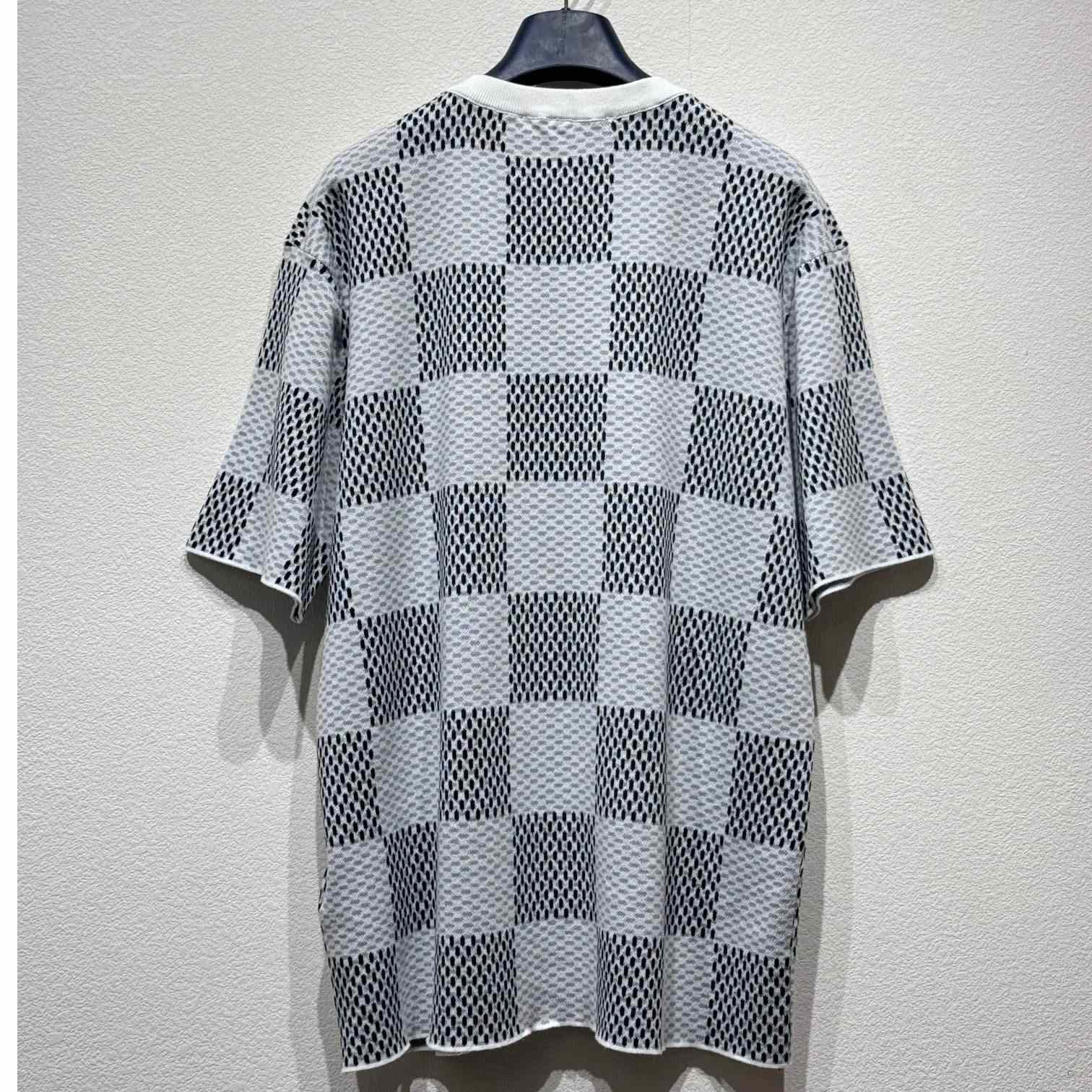 Louis Vuitton Damier Jacquard Short-Sleeved Crewneck   1AHEB7 - DopestKickz