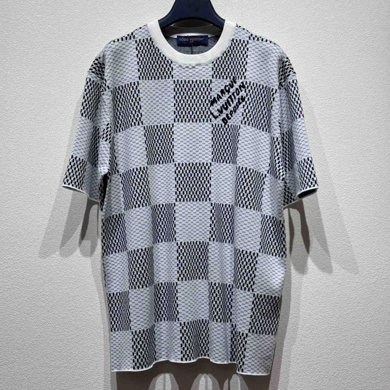 Louis Vuitton Damier Jacquard Short-Sleeved Crewneck   1AHEB7 - DopestKickz