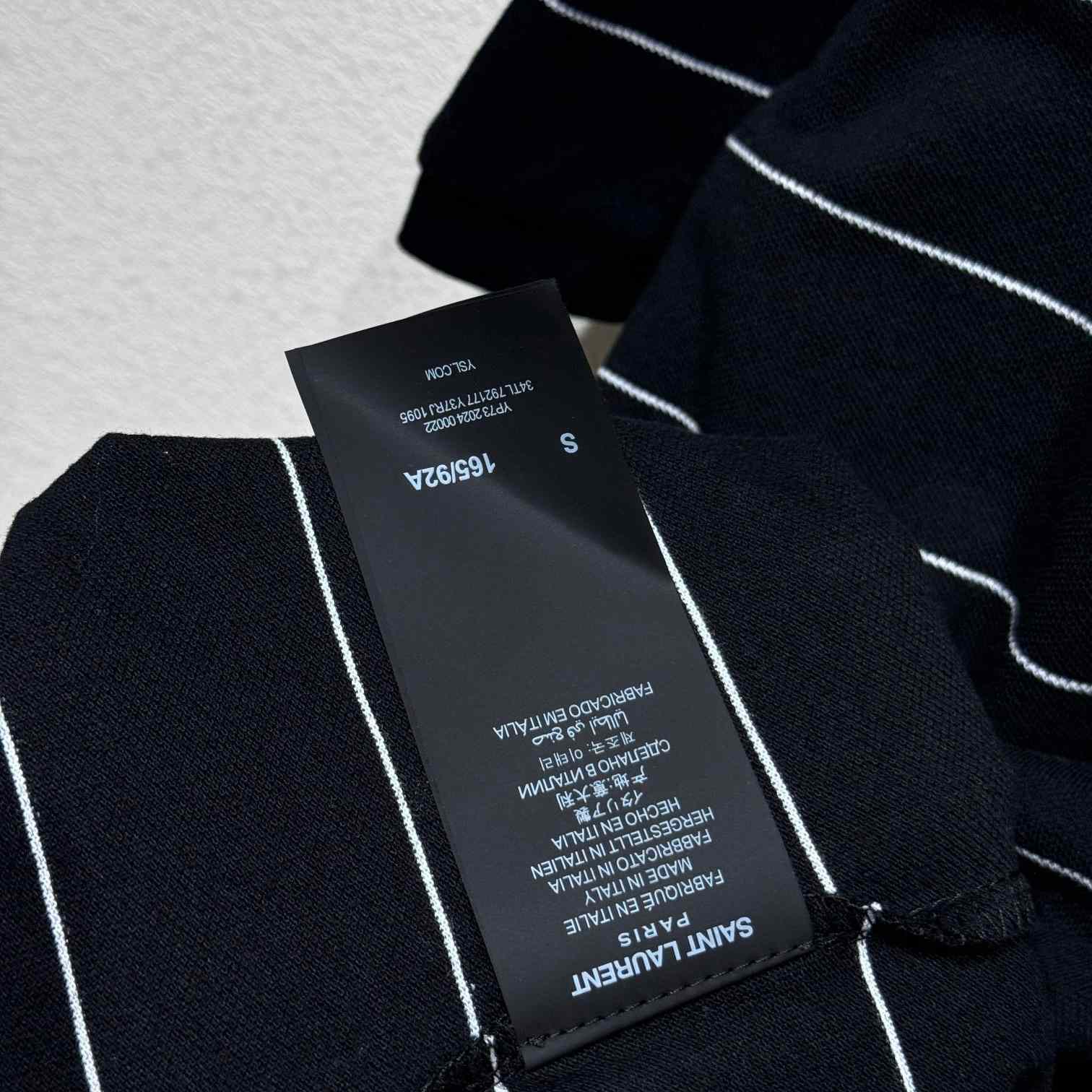 Saint Laurent Cassandre Polo Shirt In Striped Pique - DopestKickz