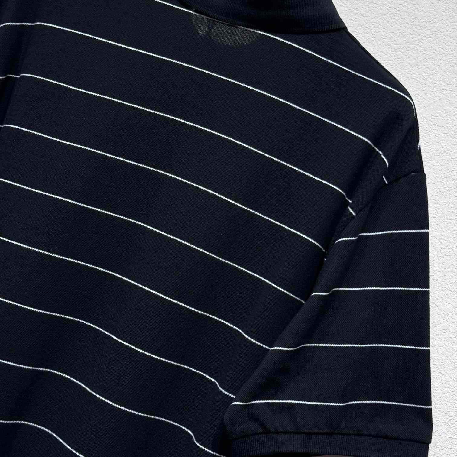 Saint Laurent Cassandre Polo Shirt In Striped Pique - DopestKickz