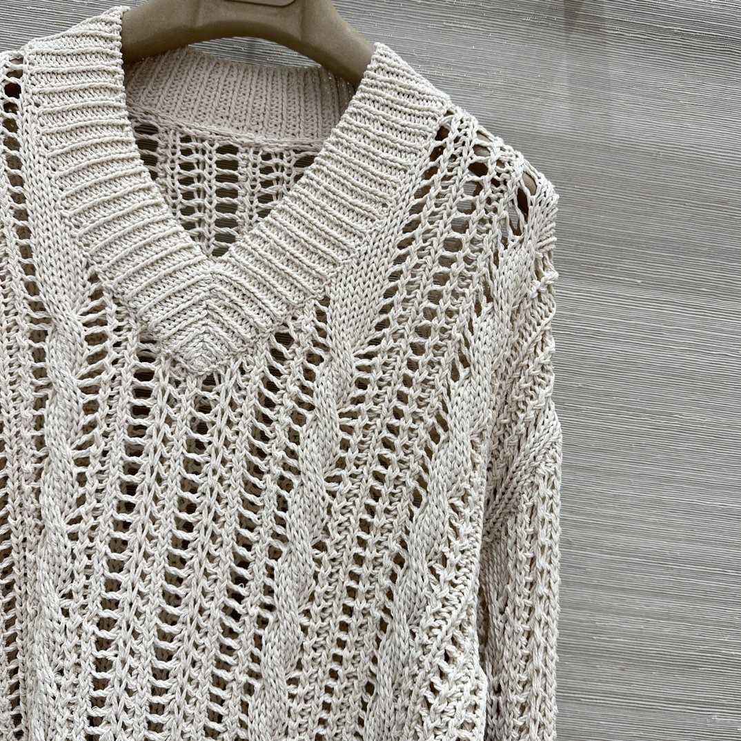 Brunello Cucinelli Jute And Cotton Cable & Mesh Sweater - DopestKickz
