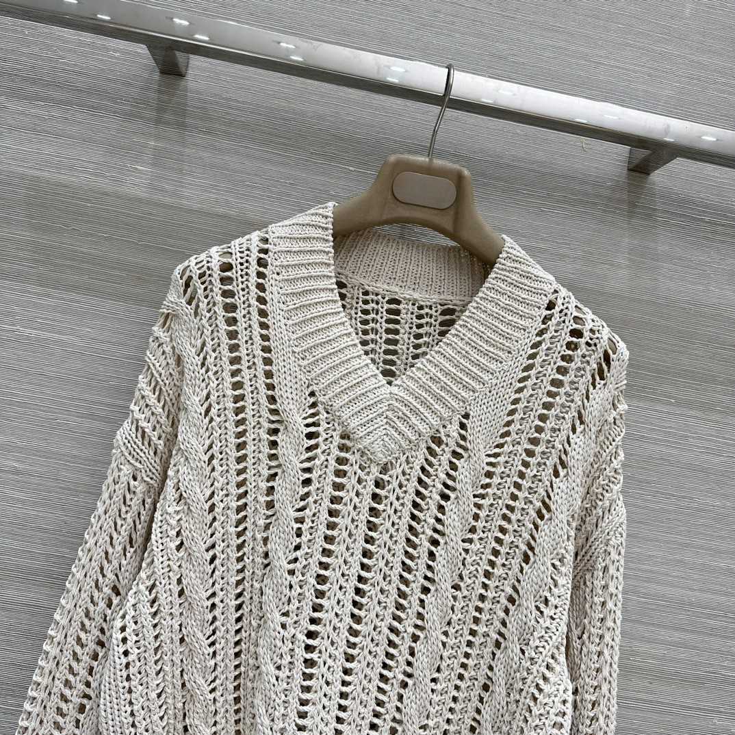 Brunello Cucinelli Jute And Cotton Cable & Mesh Sweater - DopestKickz