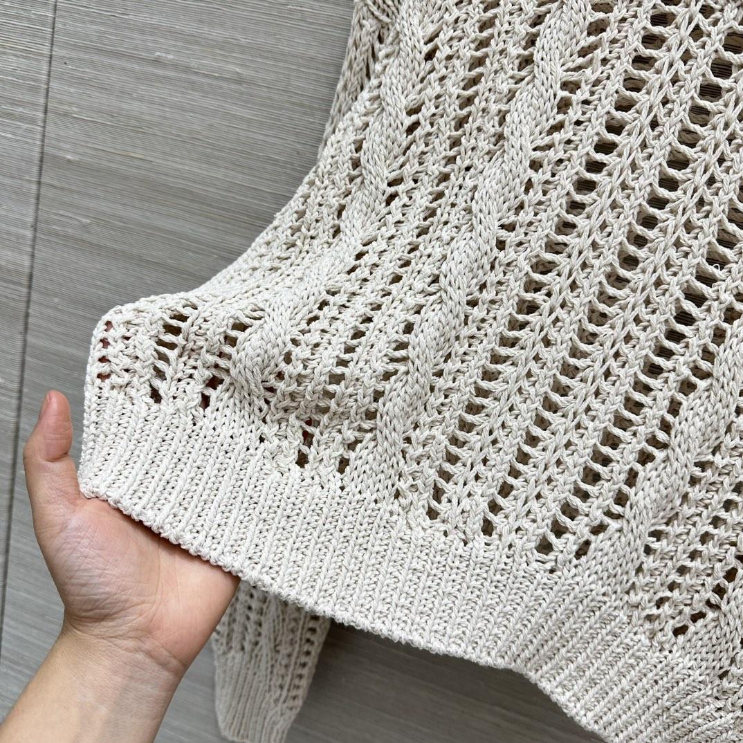 Brunello Cucinelli Jute And Cotton Cable & Mesh Sweater - DopestKickz