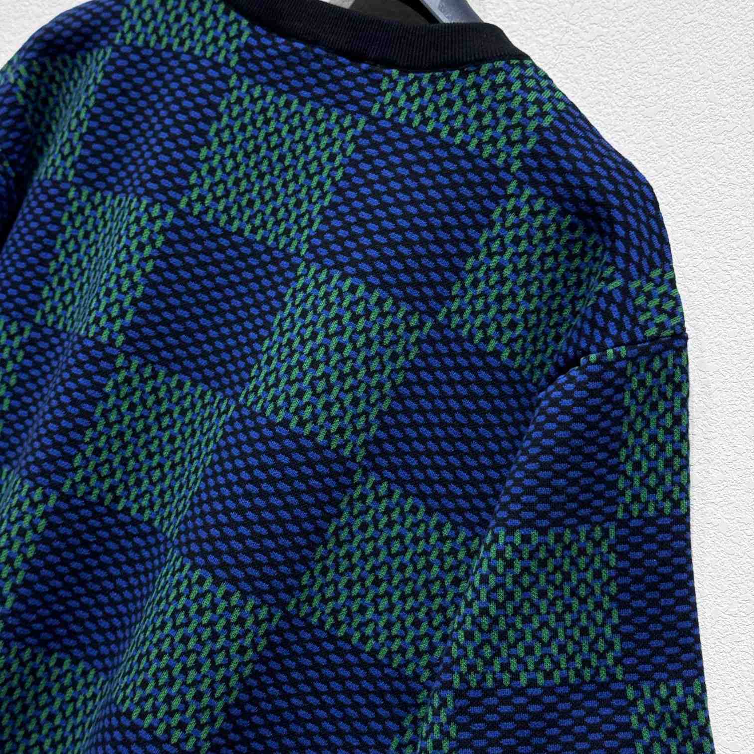 Louis Vuitton Jacquard Damier Short-Sleeved Cotton Crewneck   1AHBCT - DopestKickz