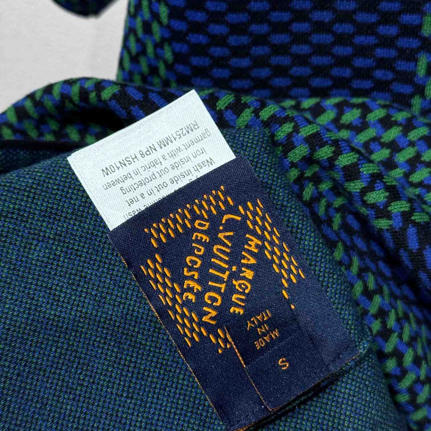 Louis Vuitton Jacquard Damier Short-Sleeved Cotton Crewneck   1AHBCT - DopestKickz