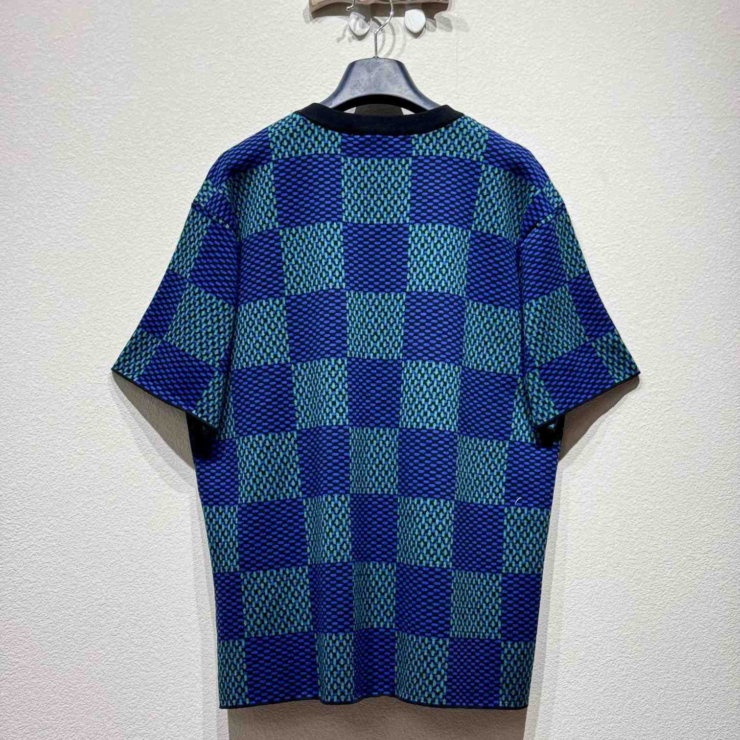 Louis Vuitton Jacquard Damier Short-Sleeved Cotton Crewneck   1AHBCT - DopestKickz