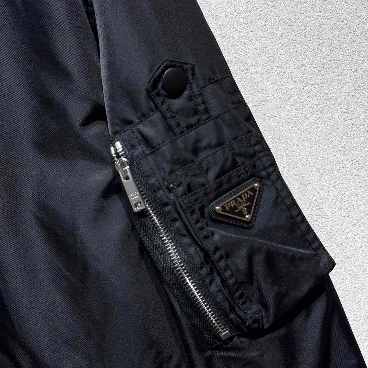 Prada Triangle-Logo Zipped Bomber Jacket  - DopestKickz